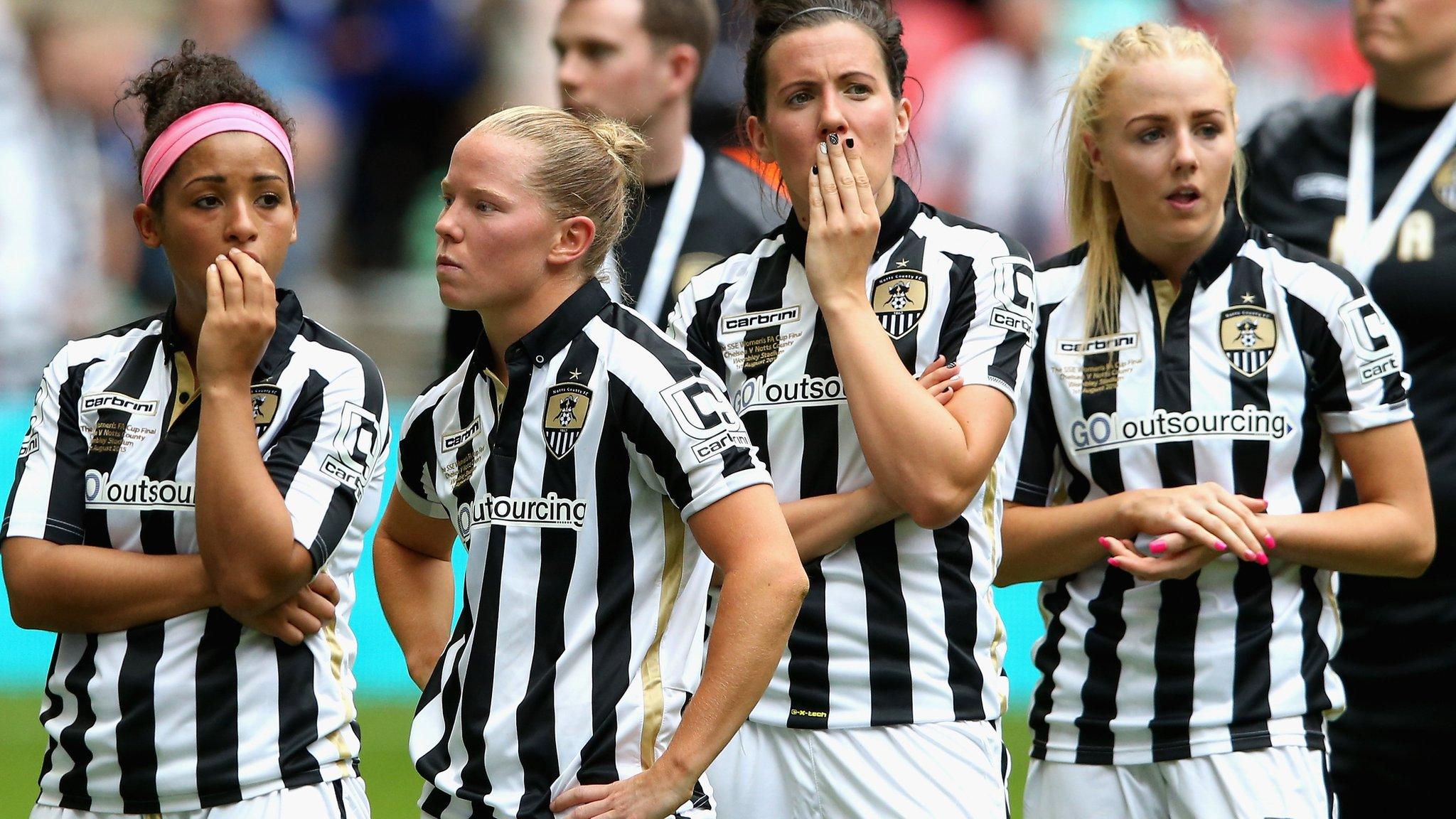 Notts County Ladies players after their Women's FA Cup final loss