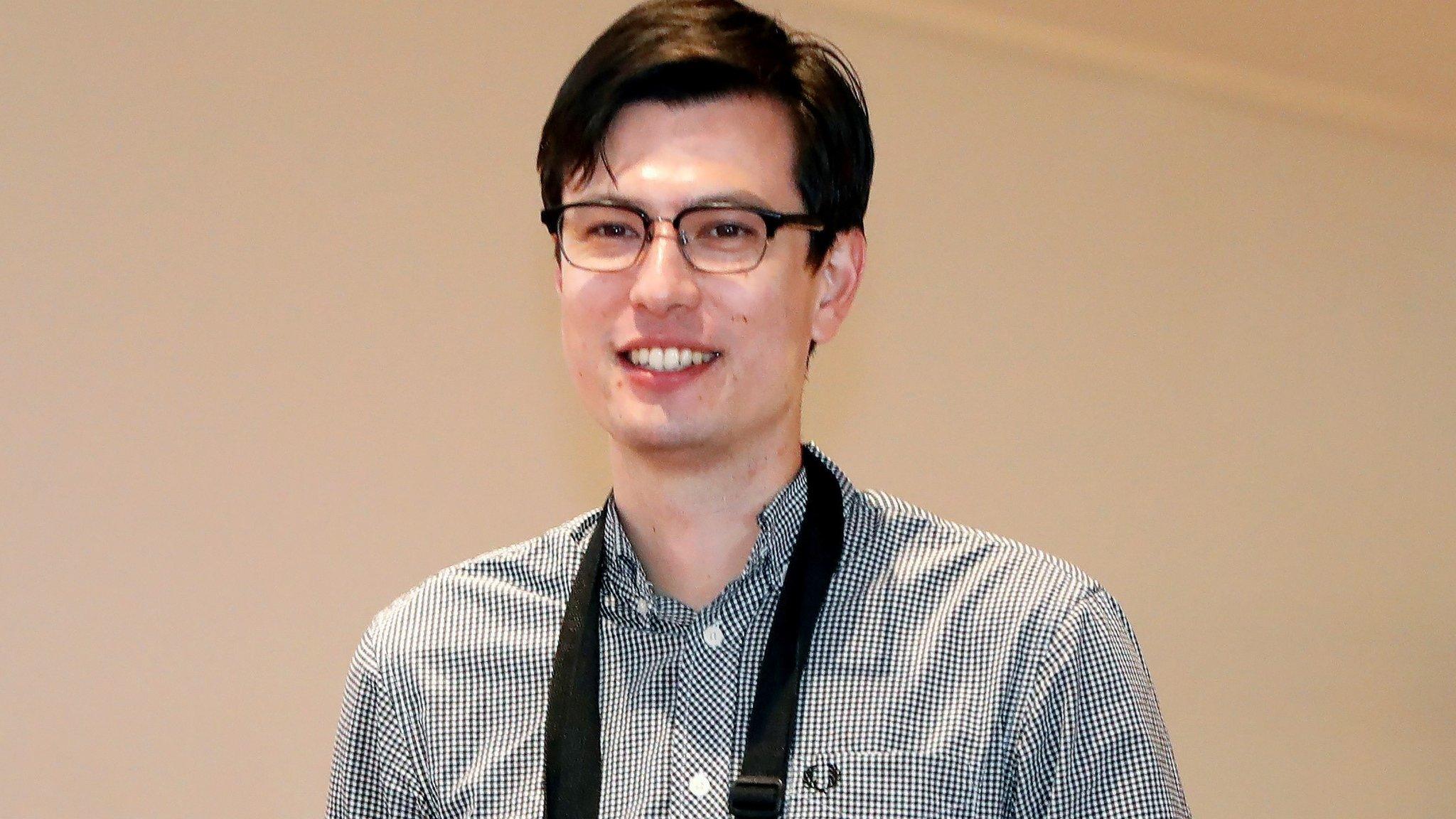 Australian student Alek Sigley, 29, who was detained in North Korea, arrives at Haneda International Airport in Tokyo, Japan