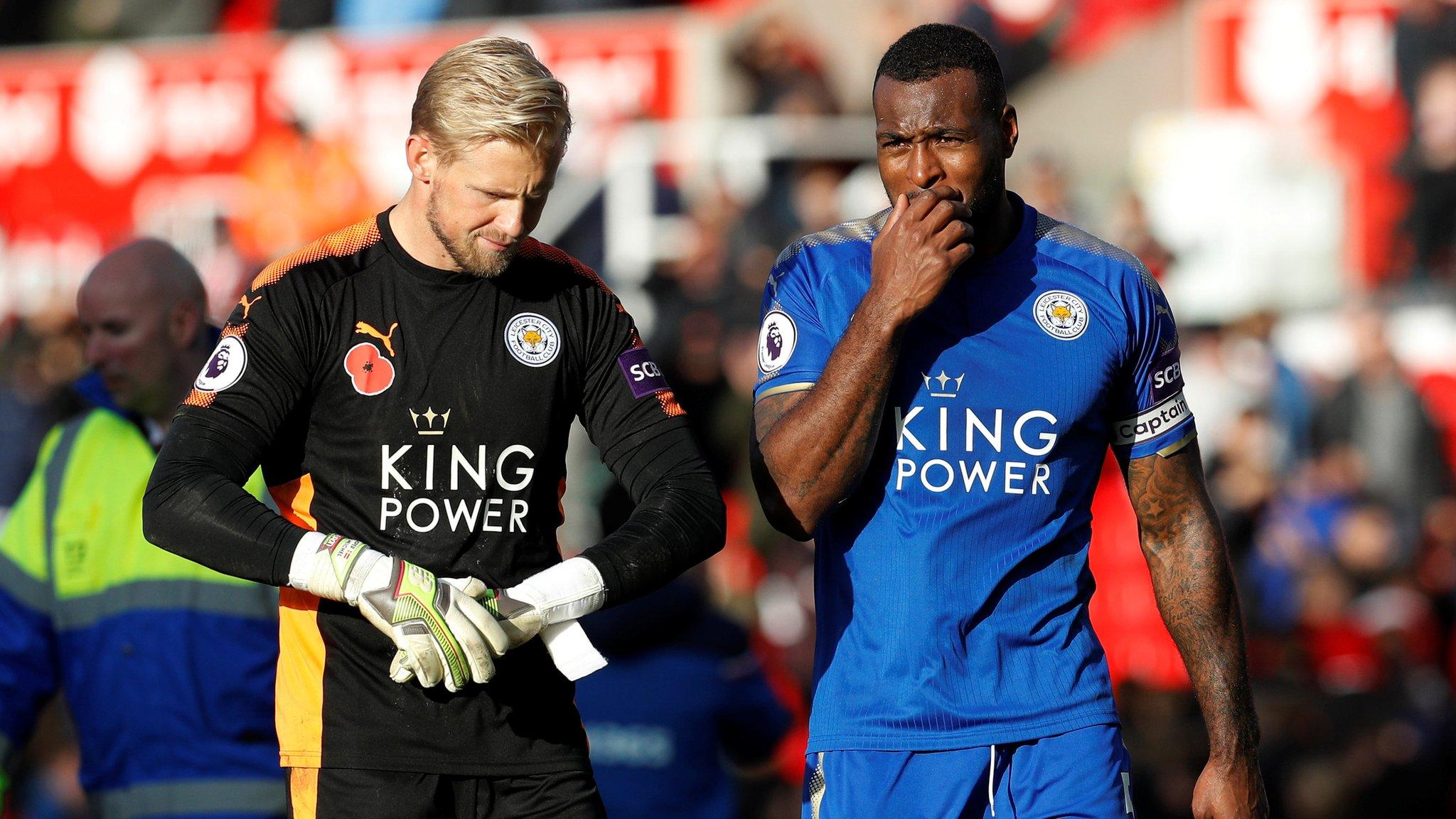 Kasper Schmeichel and Wes Morgan