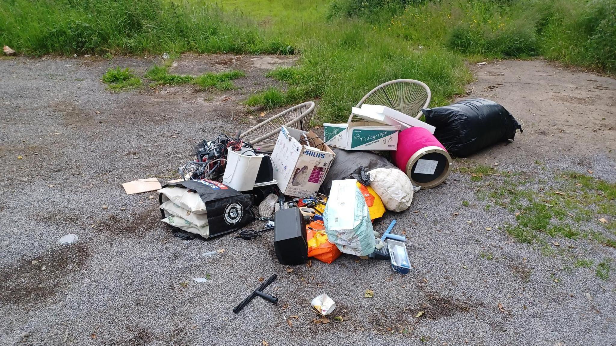 Fly-tipped waste in Stone Houghton