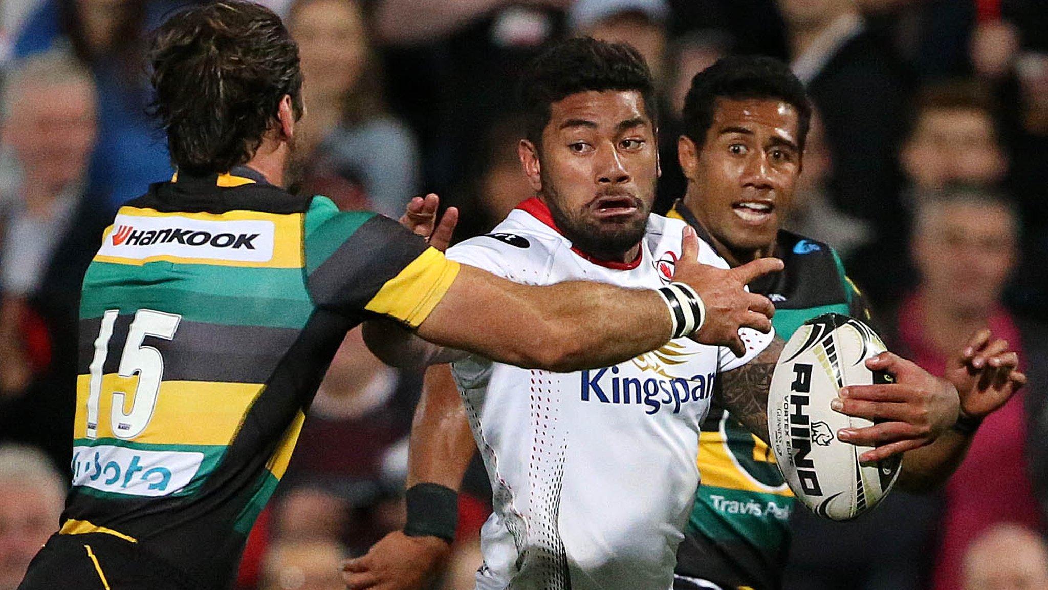 Charles Piutau makes a surging run against Northampton Saints