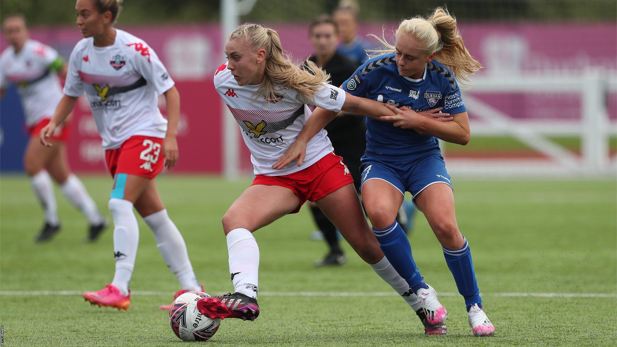 Lewes battle Durham in an FA Women's Championship match