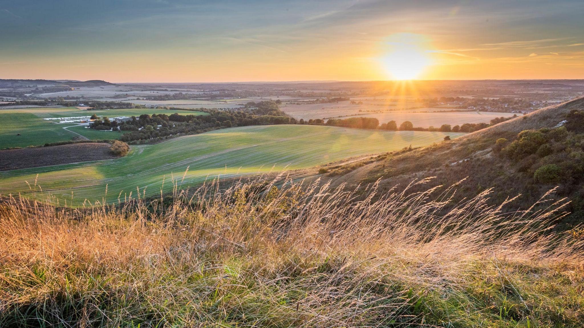 Dunstable Downs during a sunset