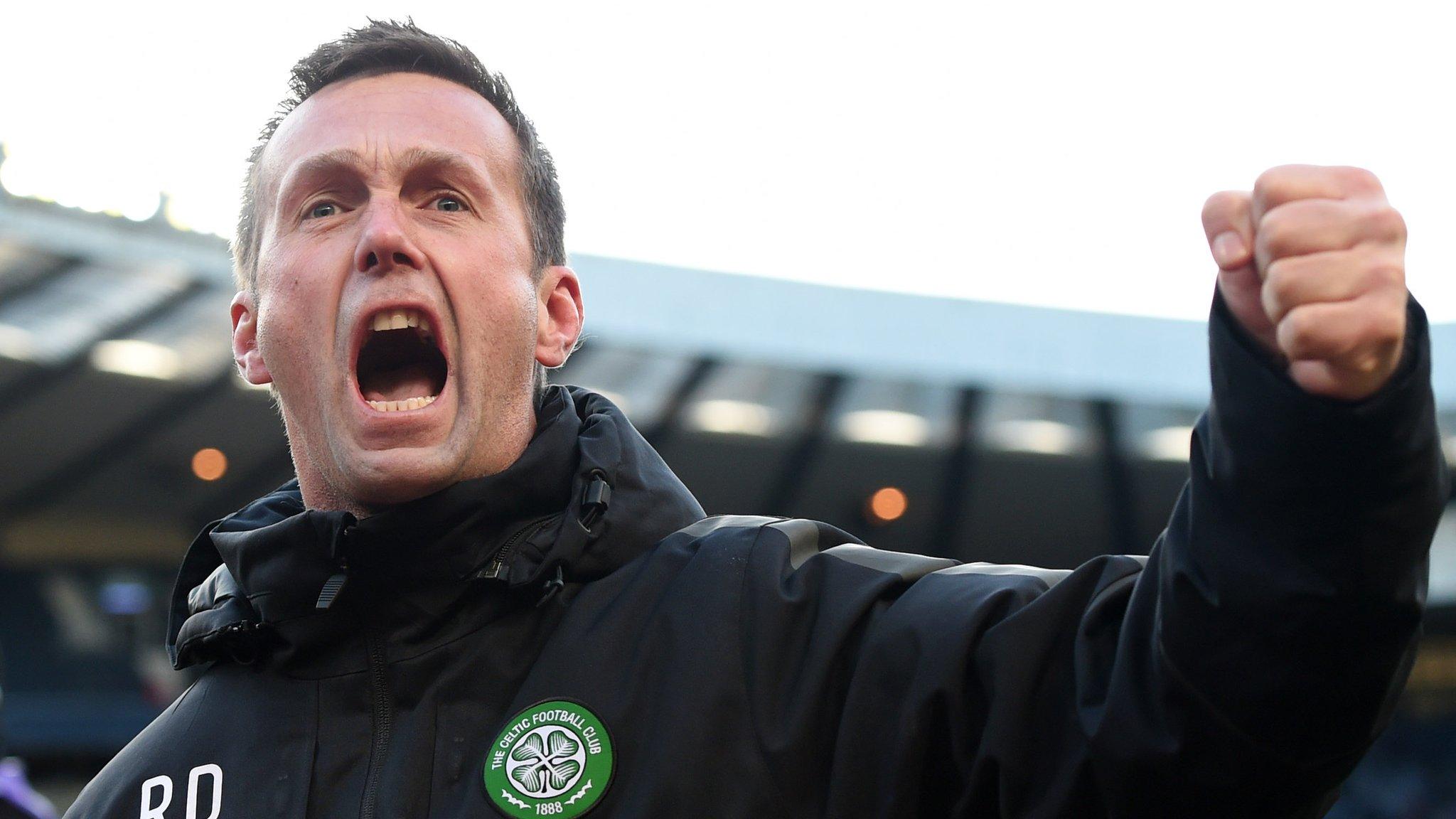 Ronny Deila celebrates Celtic's 2-0 win over Rangers