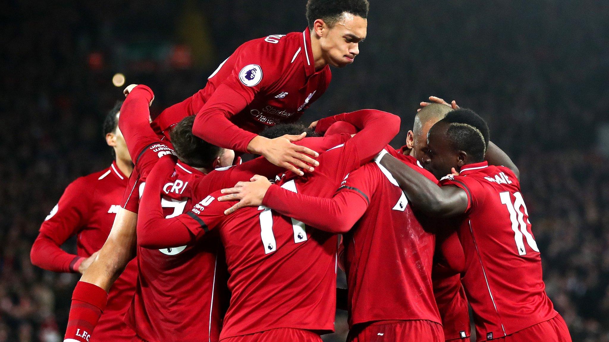 Liverpool celebrate against Arsenal