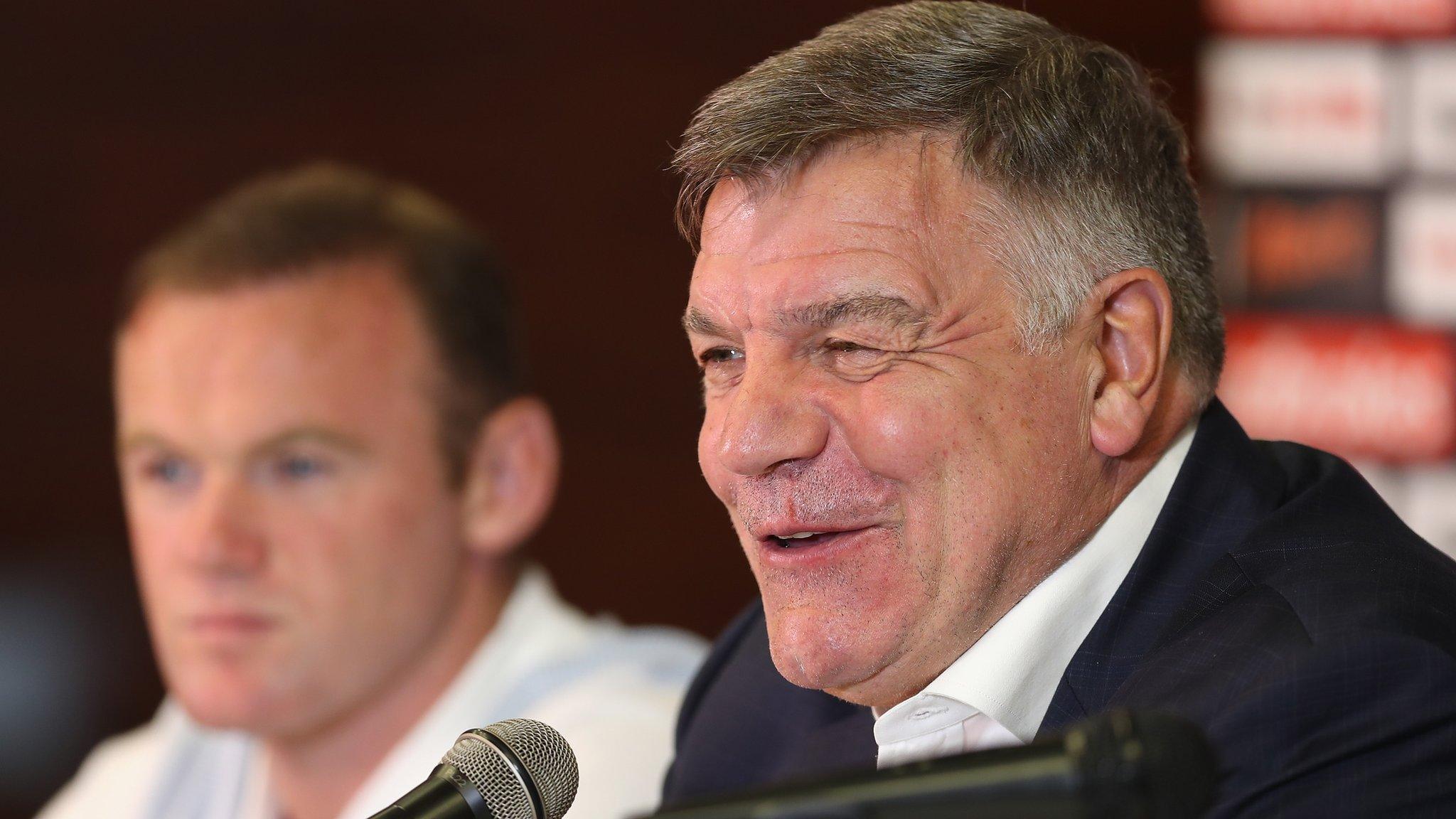 England captain Wayne Rooney and manager Sam Allardyce (right)