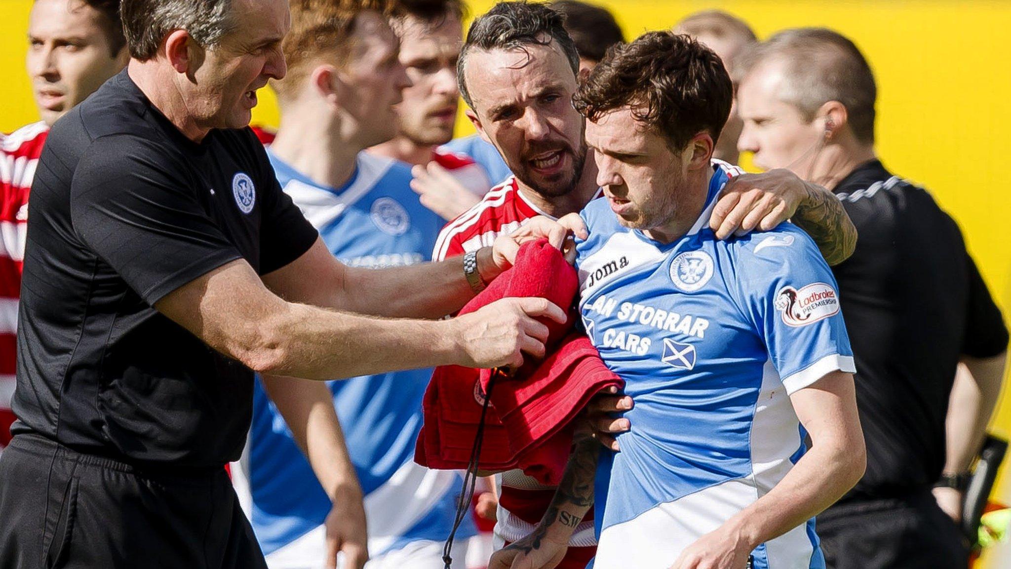 Danny Swanson was sent off for fighting with Richard Foster