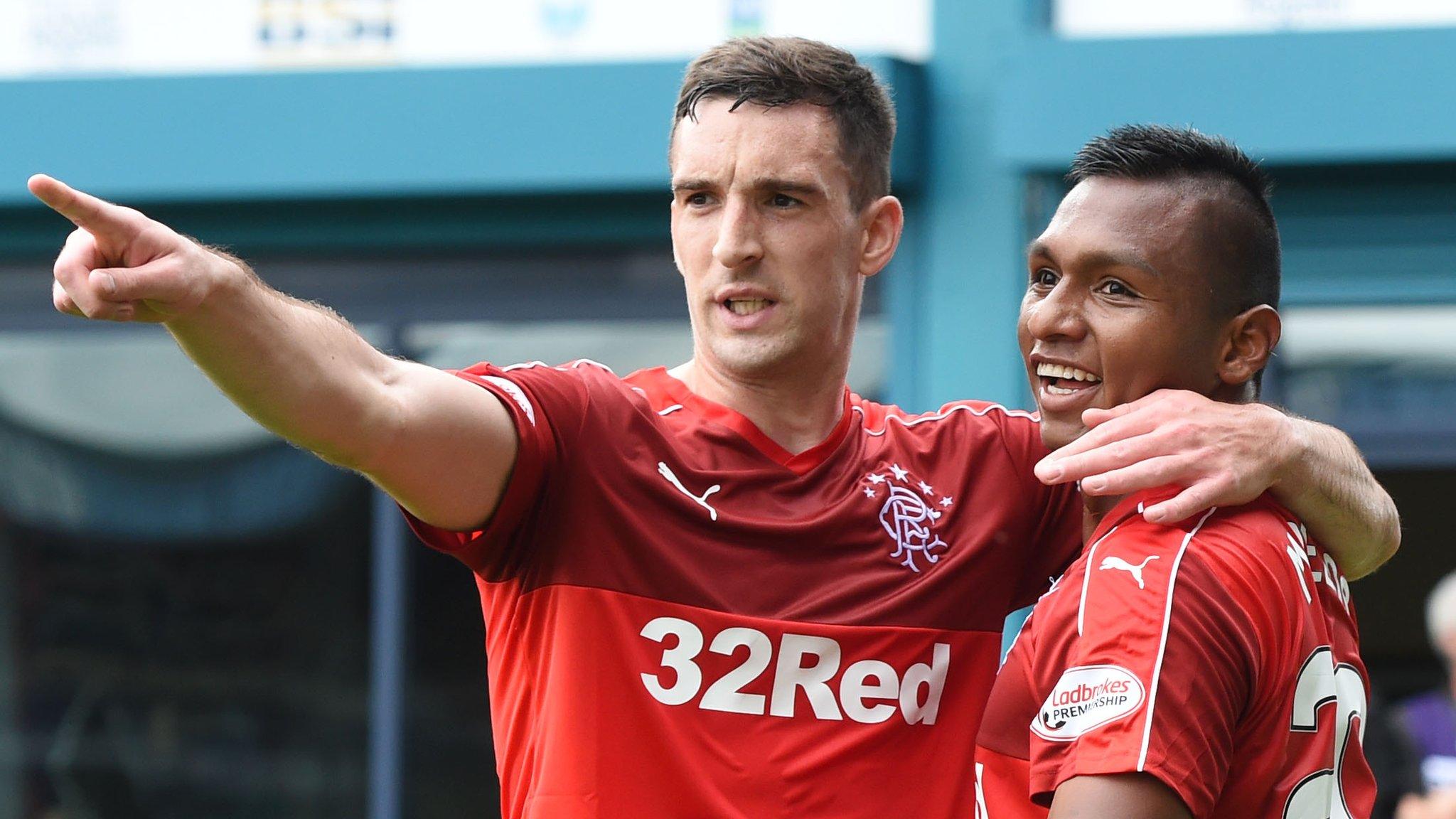 Rangers captain Lee Wallace and Alfredo Morelos