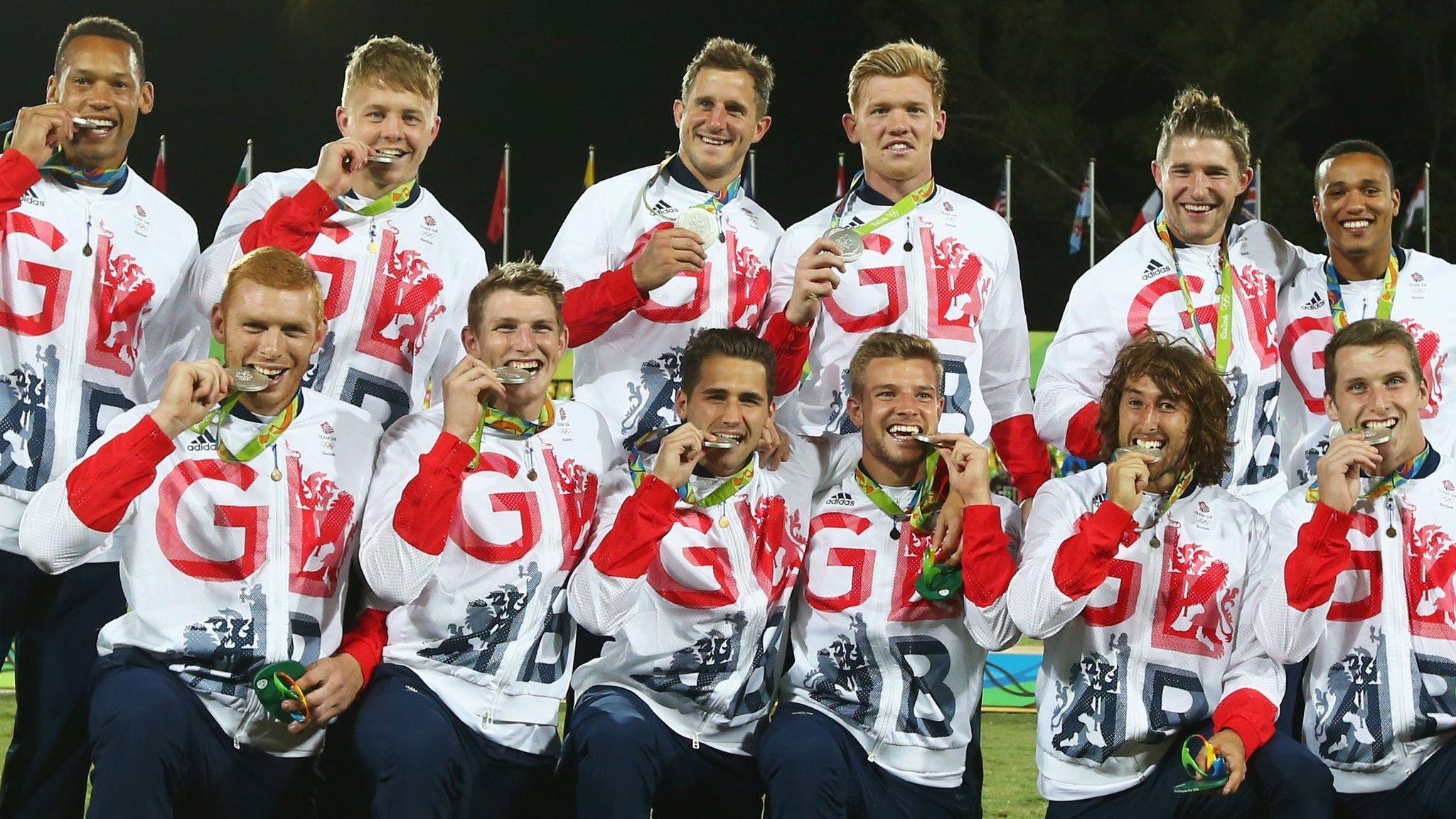 Team GB men celebrate silver at the Rio Olympics