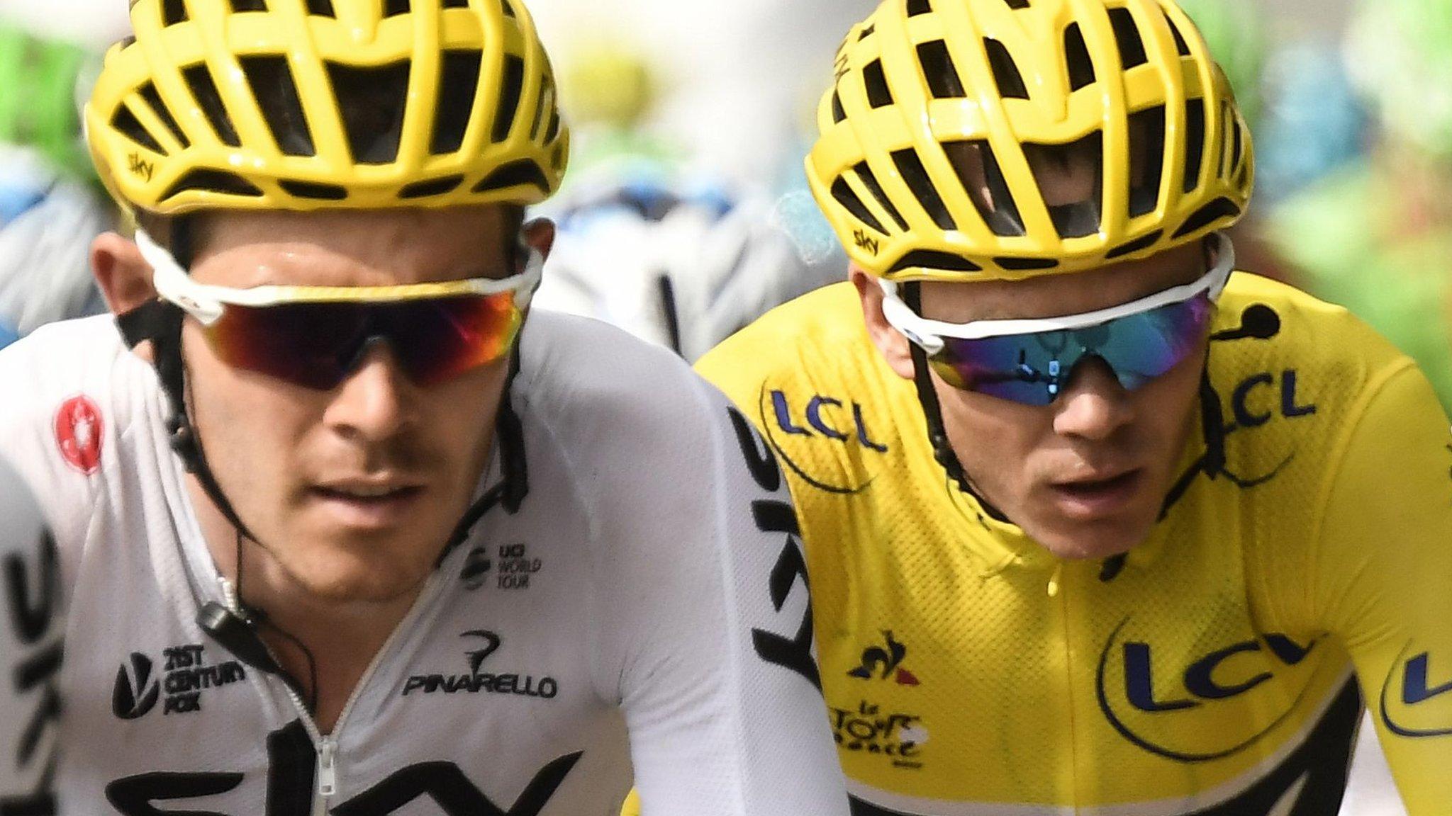 Luke Rowe (left) with Chris Froome