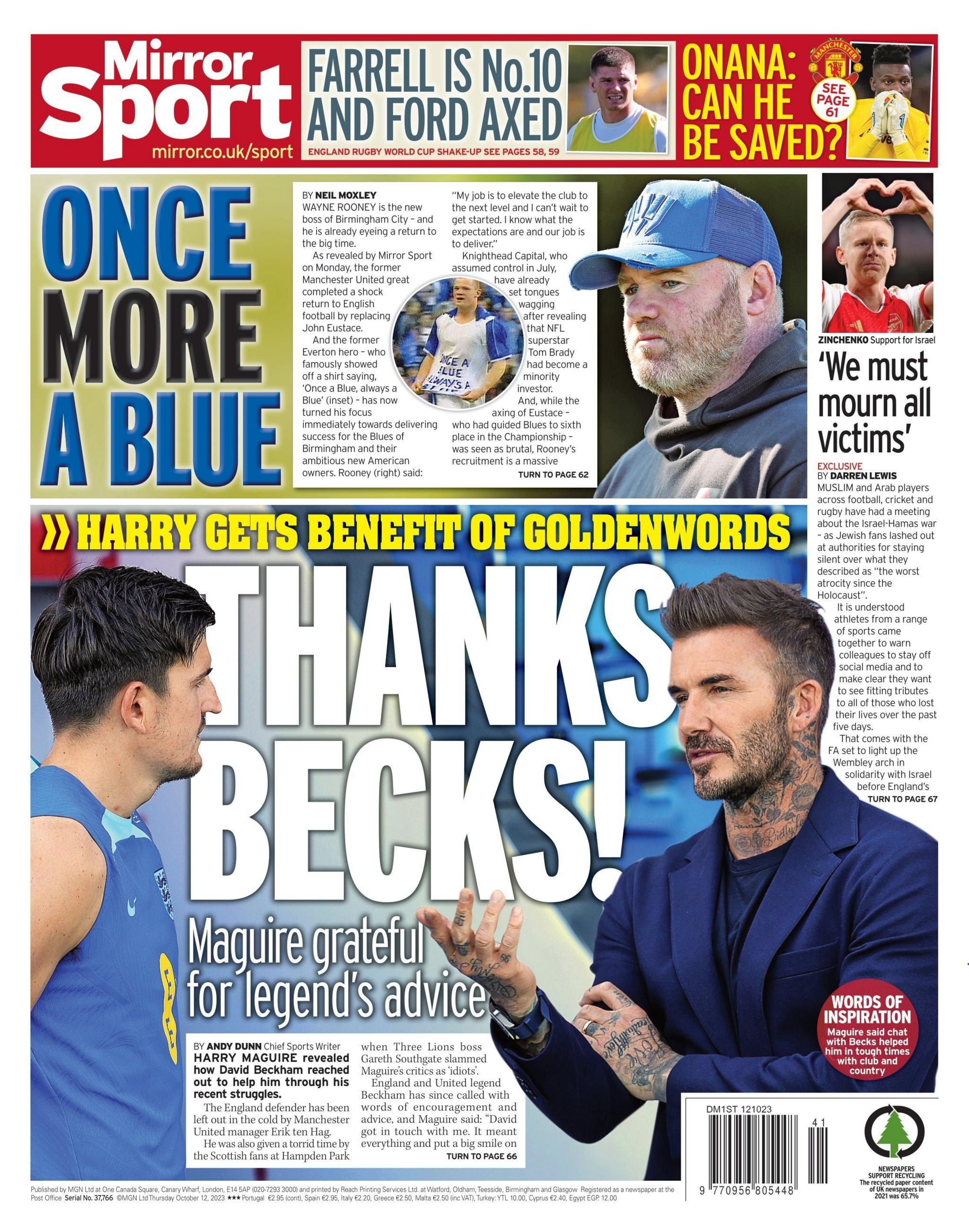 Thursday back pages - BBC Sport