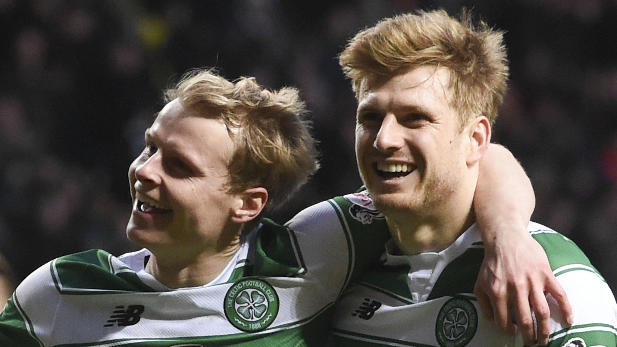 Celtic players celebrating