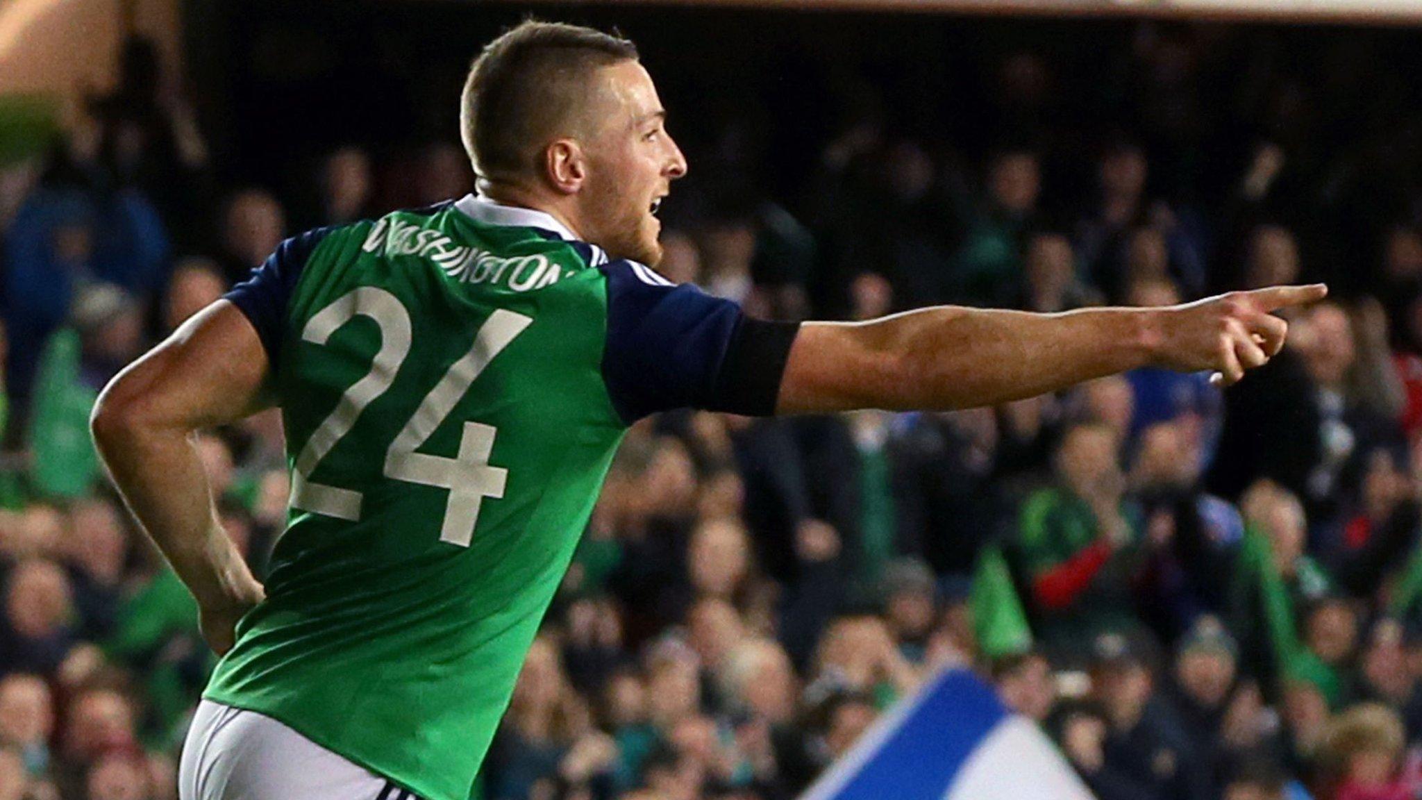 Conor Washington scores for Northern Ireland against Slovenia