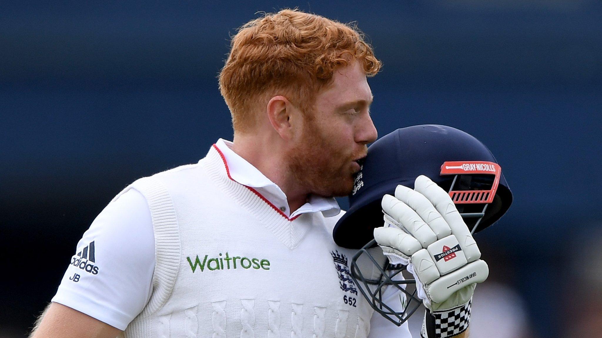 Jonny Bairstow celebrates his century