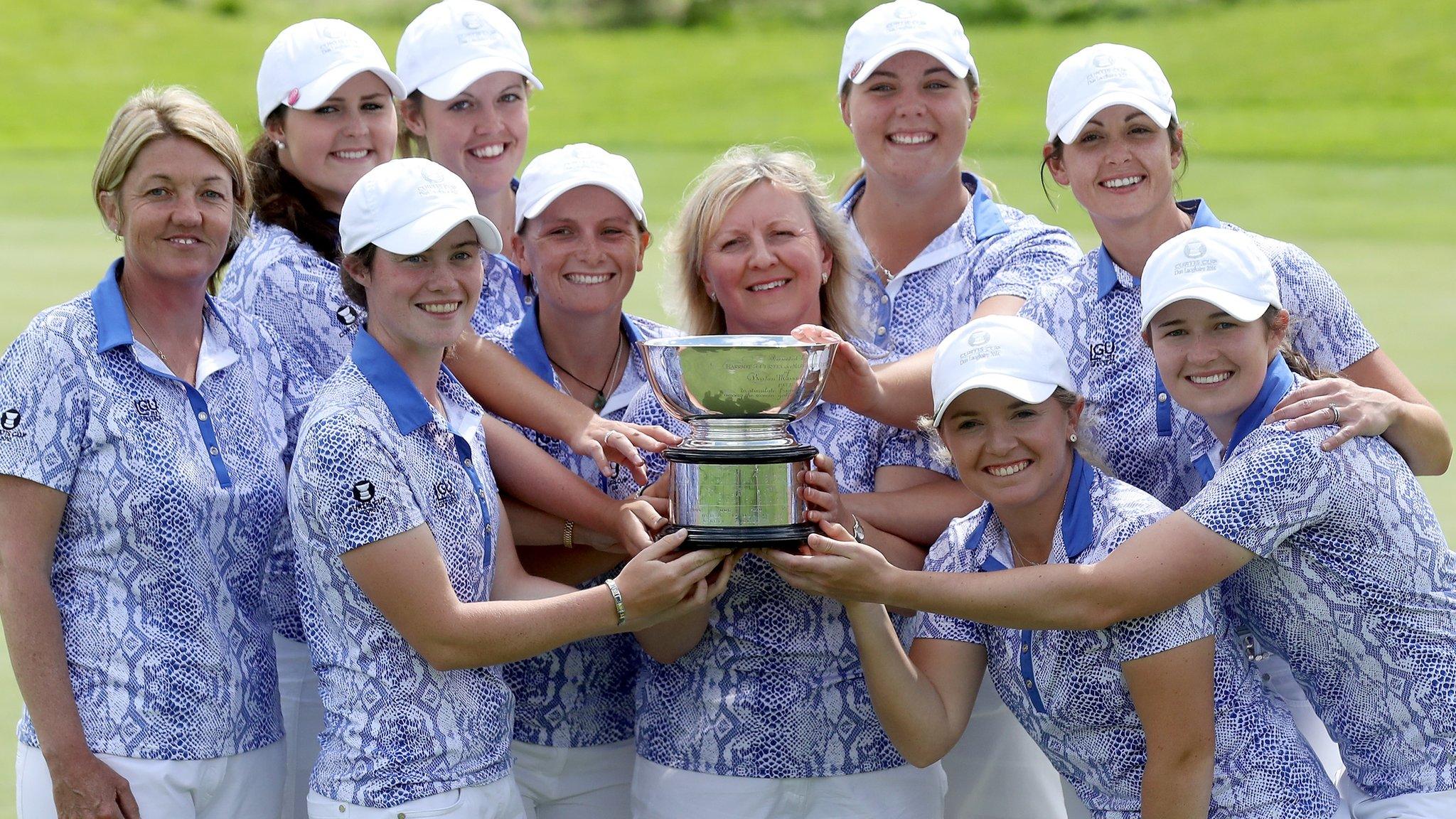 GB & Ireland celebrate their Curtis Cup victory