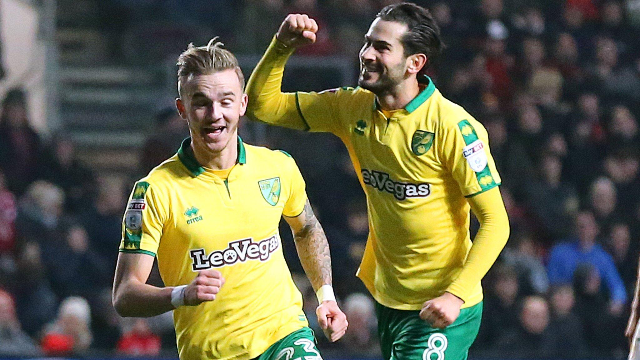 James Maddison celebrates his goal against Bristol City