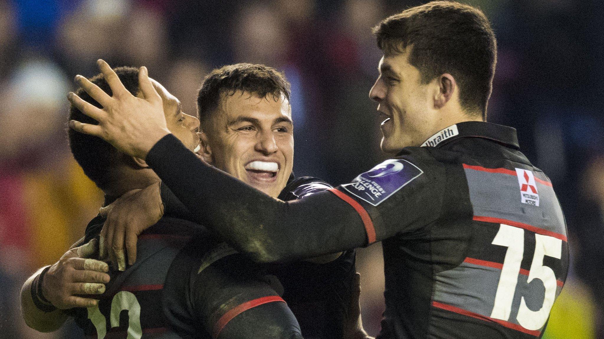 Edinburgh celebrate Junior Rasolea's late try