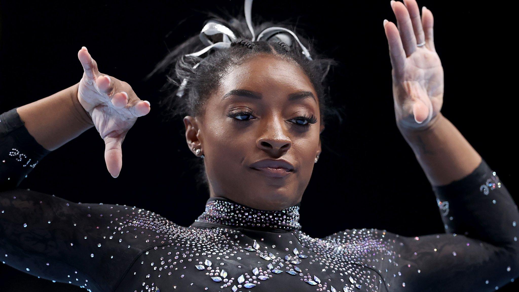 Simone Biles competing at the 2023 U.S. Gymnastics Championships