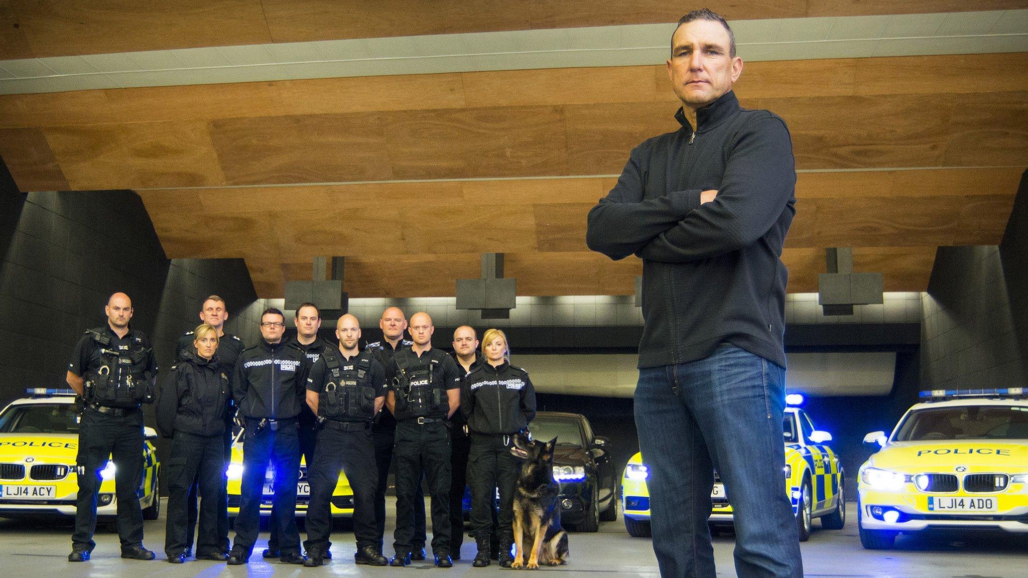 Vinnie Jones and Northumbria Police officers