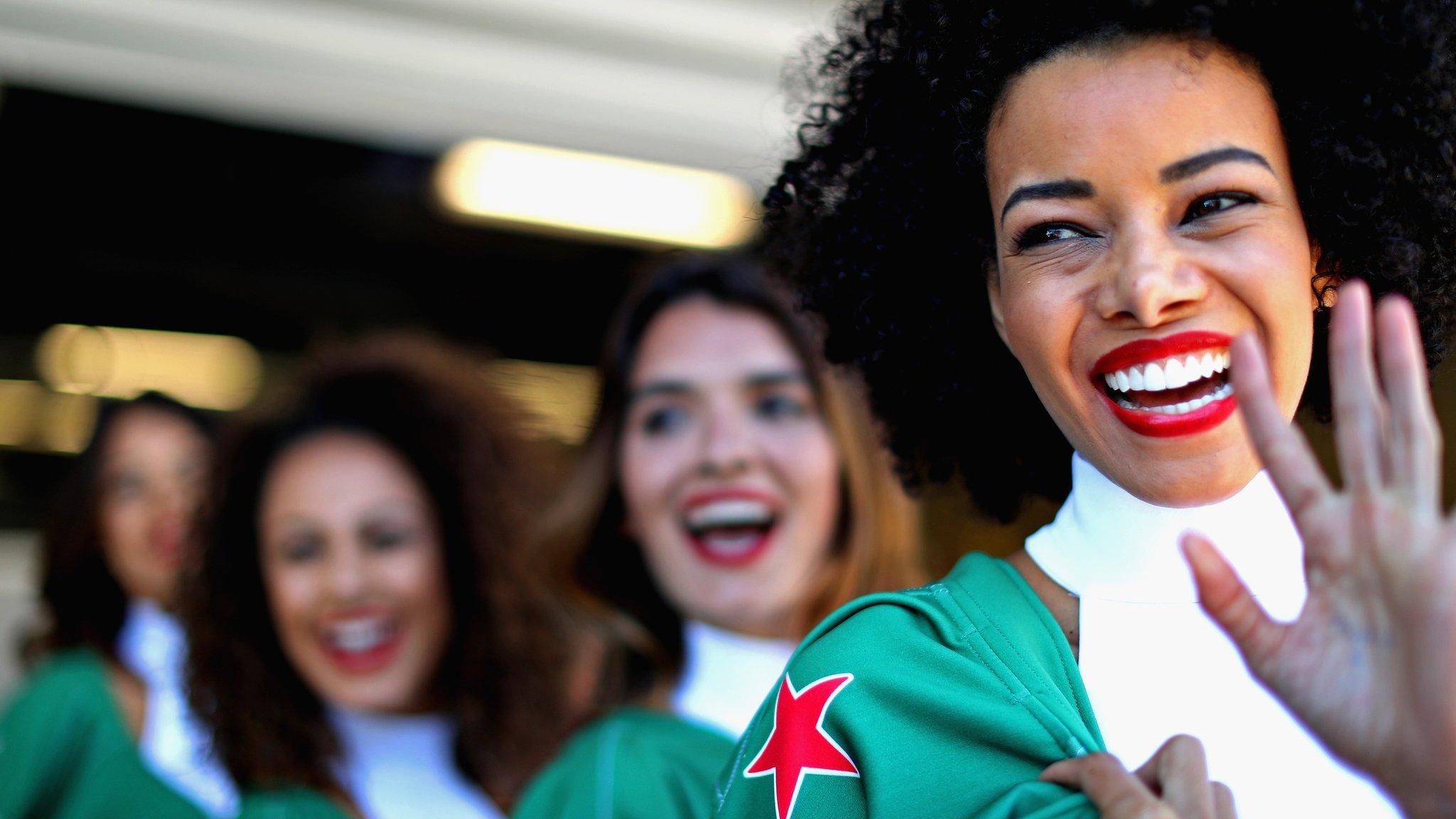 A grid girl at the Brazilian Grand Prix