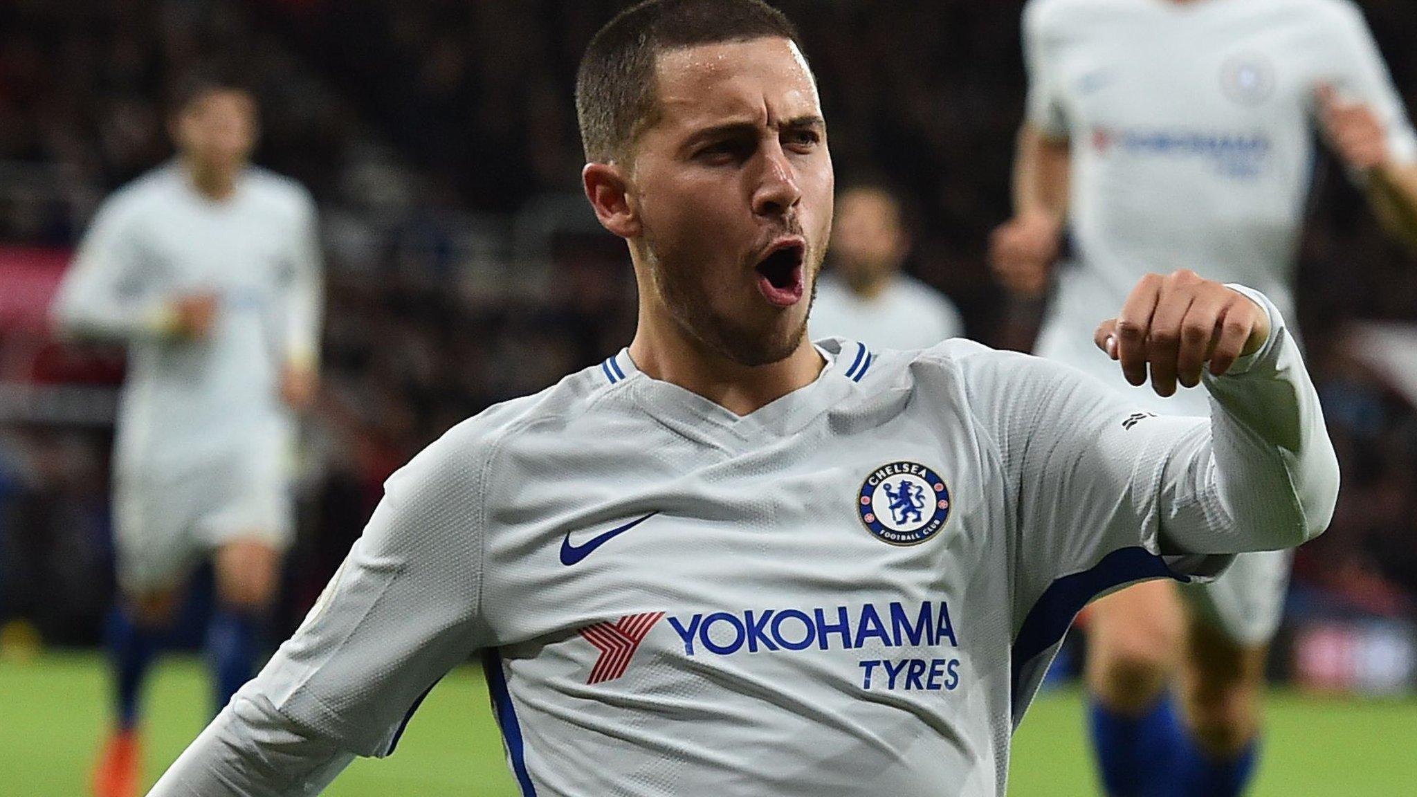 Eden Hazard celebrates his goal for Chelsea