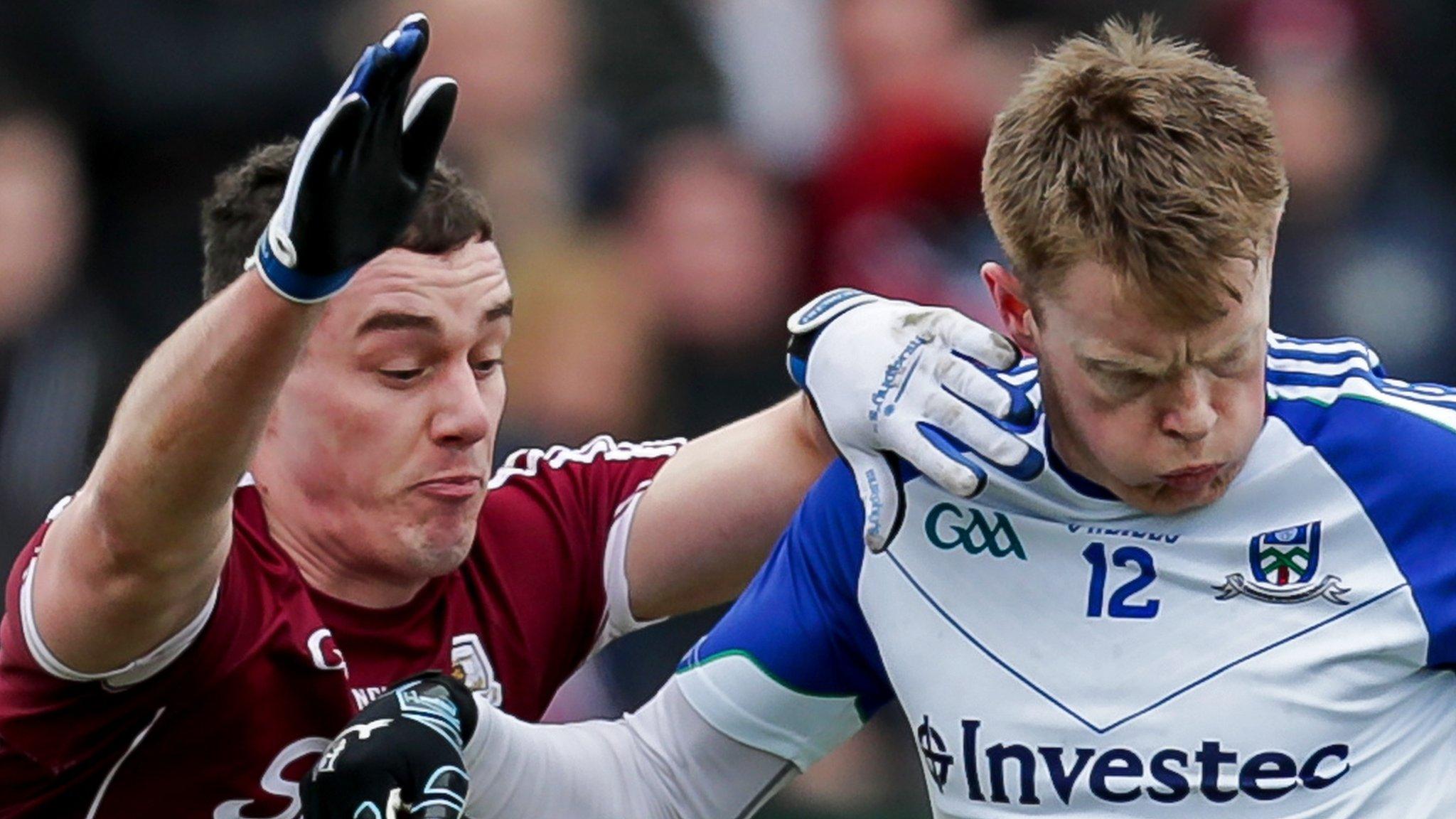 Galway's Eamonn Brannigan and Monaghan's Ryan McAnespie