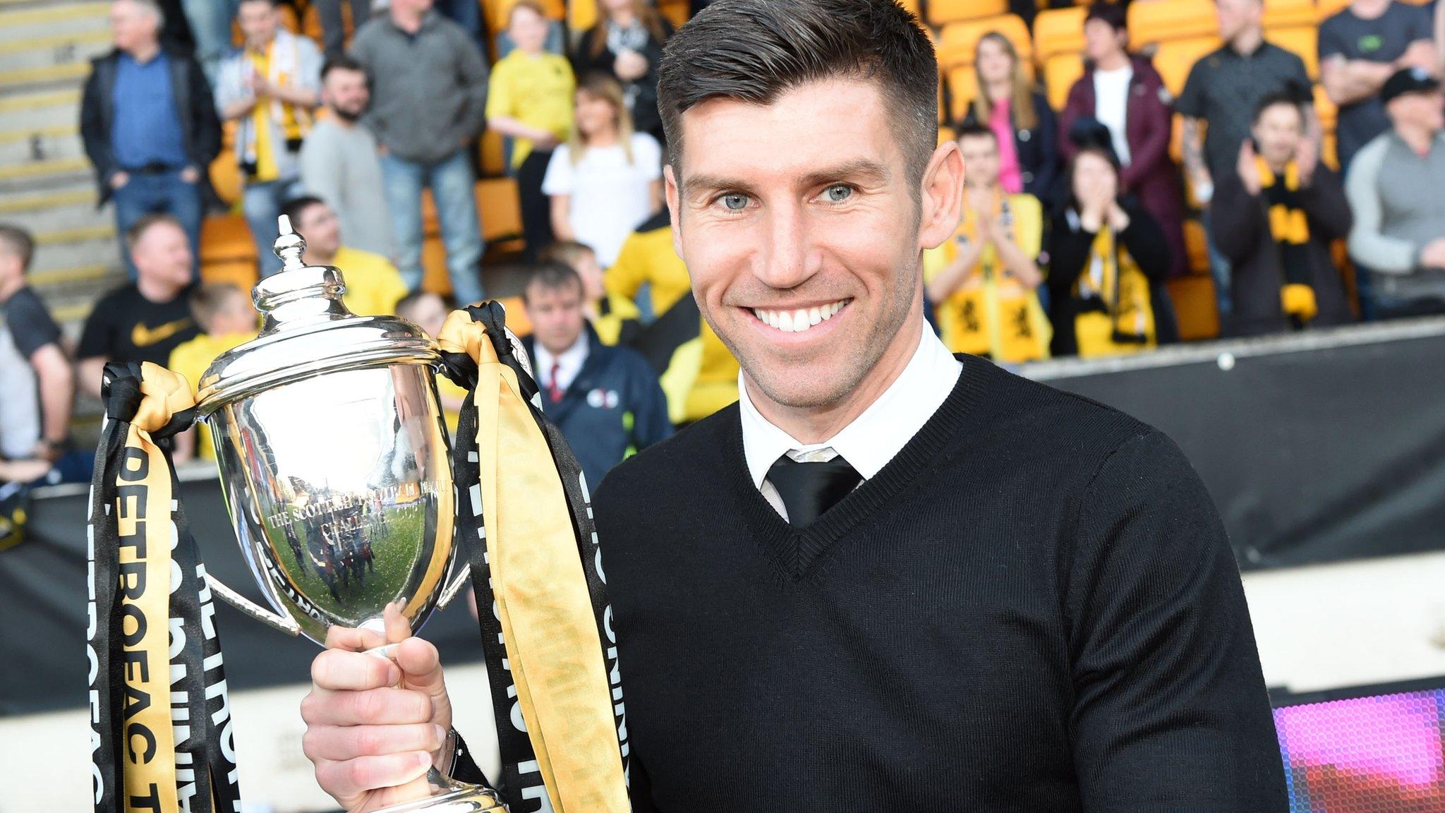 Livingston manager Mark Burchill with the Petrofac Training Cup