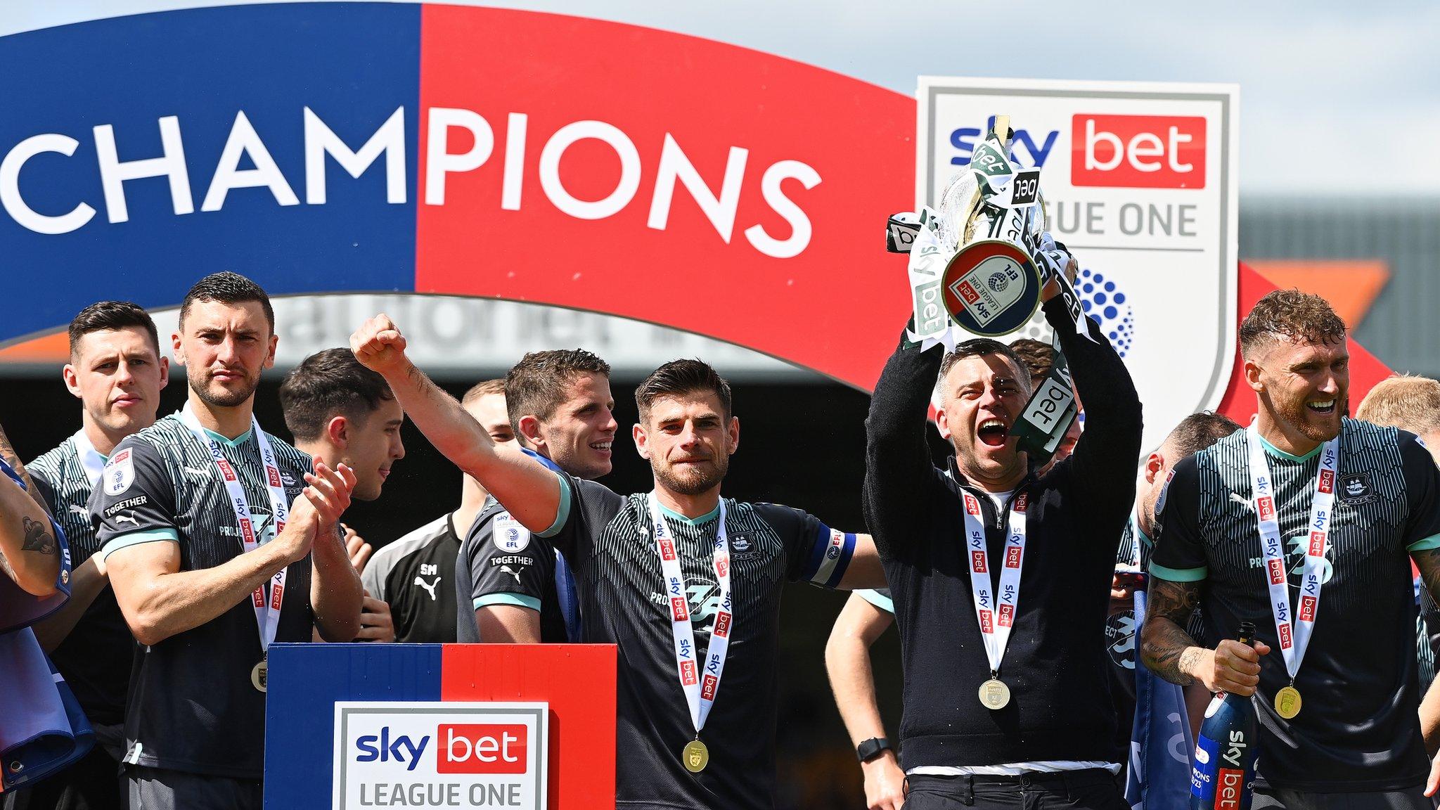 Plymouth Argyle celebrate being crowned champions