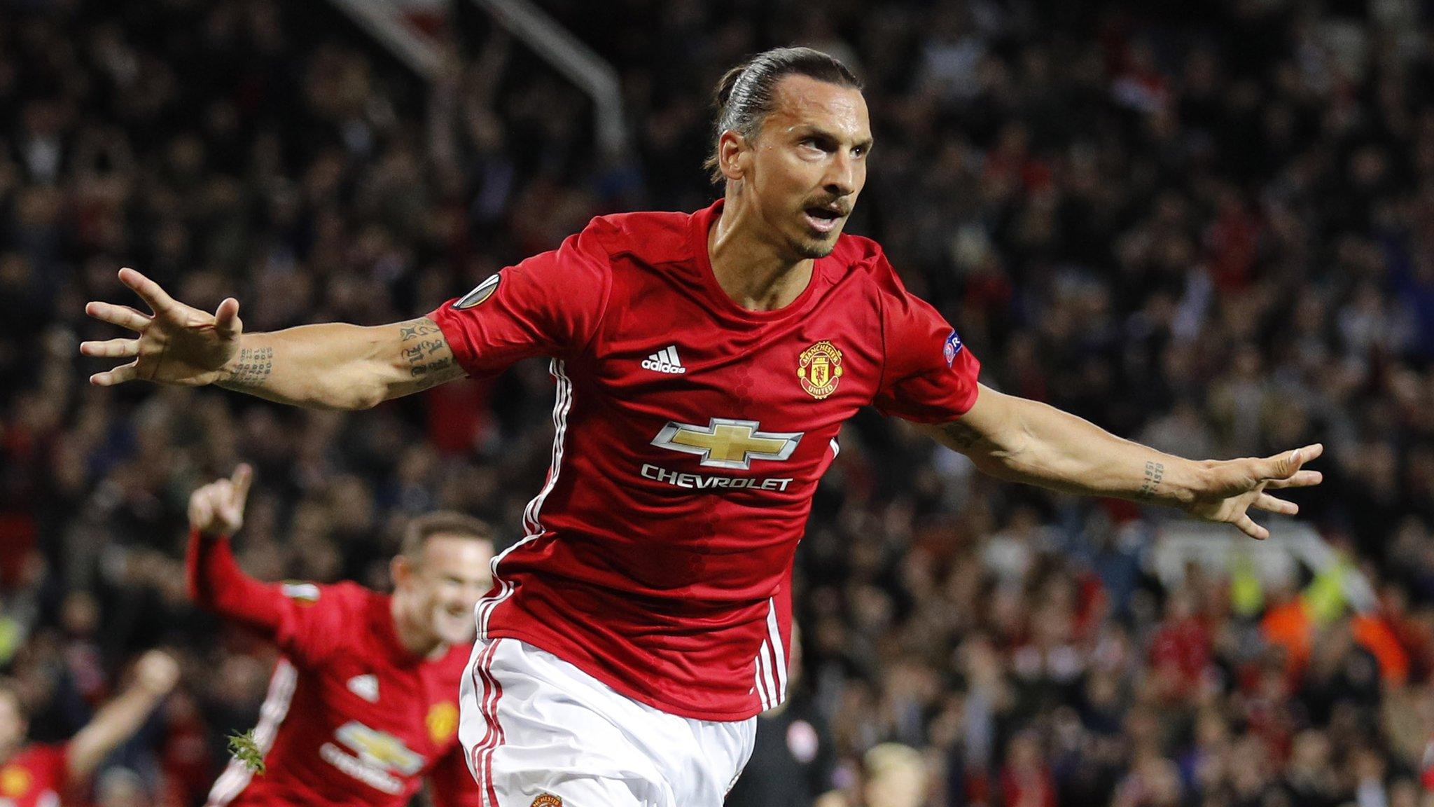 Zlatan Ibrahimovic celebrates