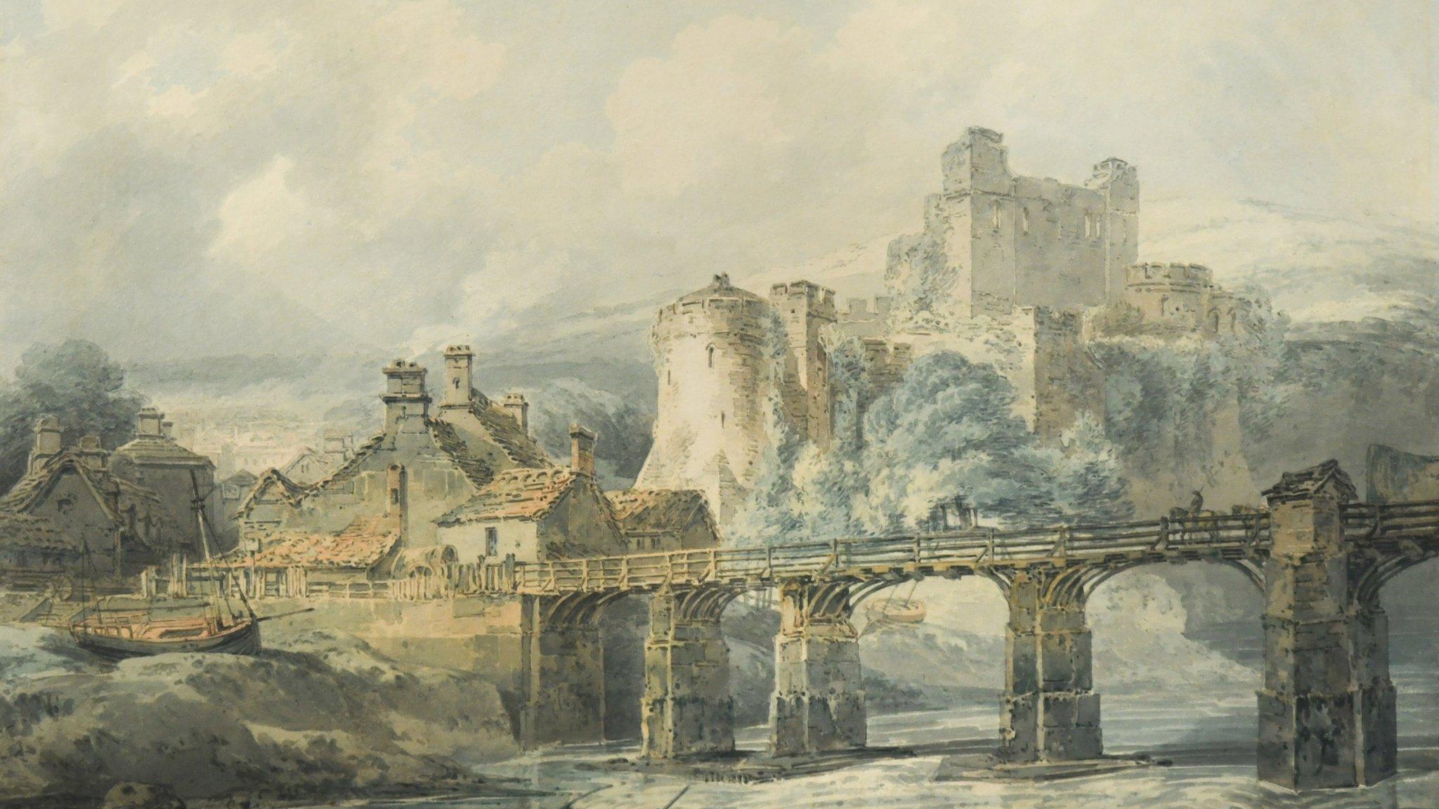 Undated handout photo issued by Cheffins auctioneers of a JMW Turner painting of Chepstow Castle overlooking the River Wye