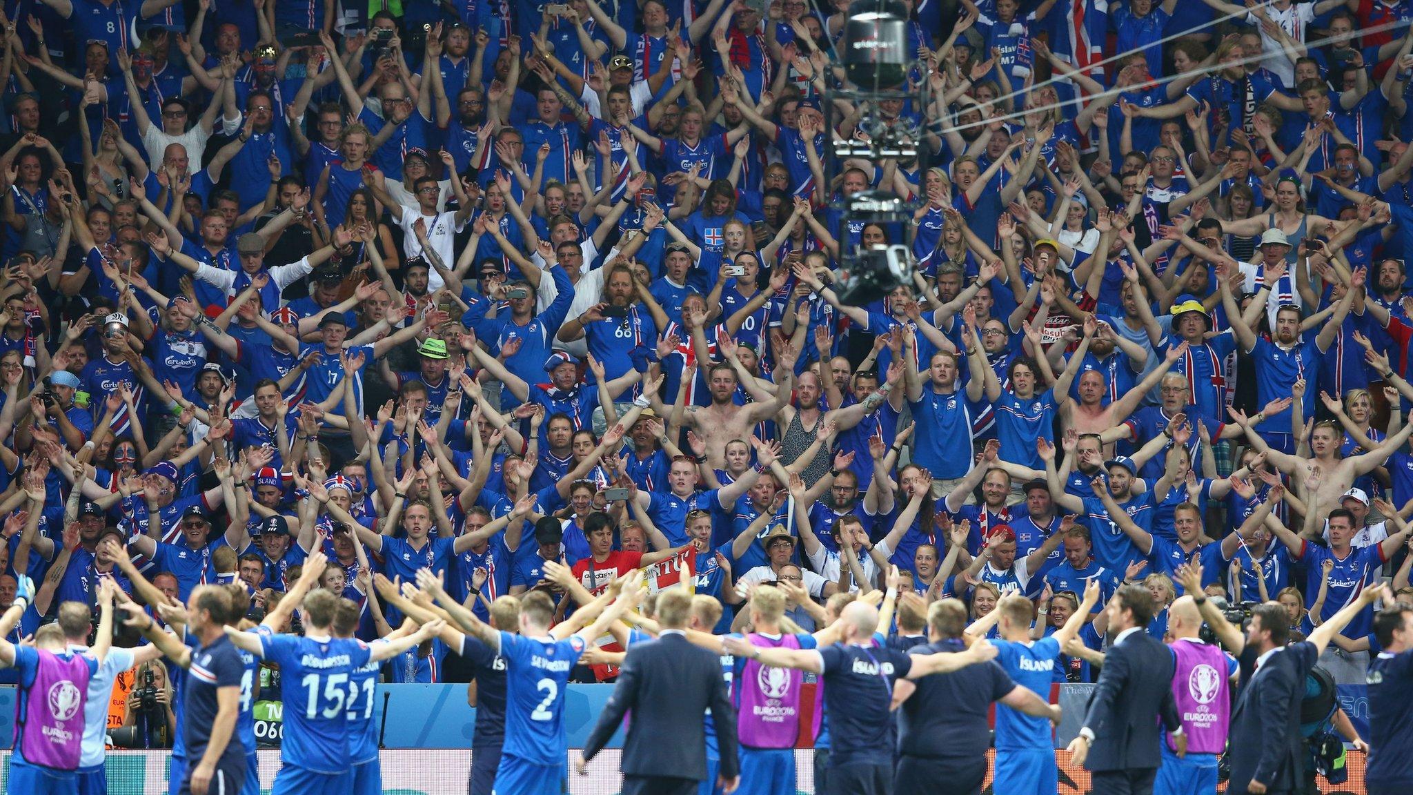 Iceland fans celebrate