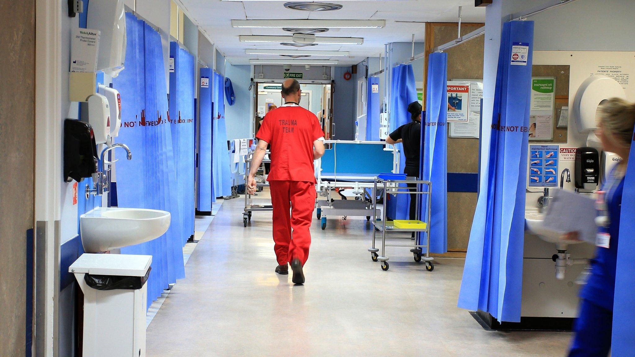 A nurse in a hospital ward