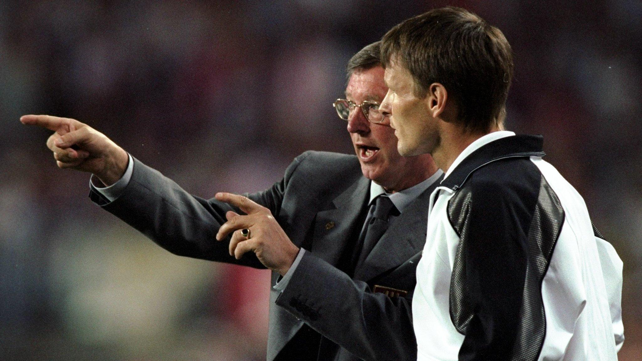 Teddy Sheringham and Sir Alex Ferguson