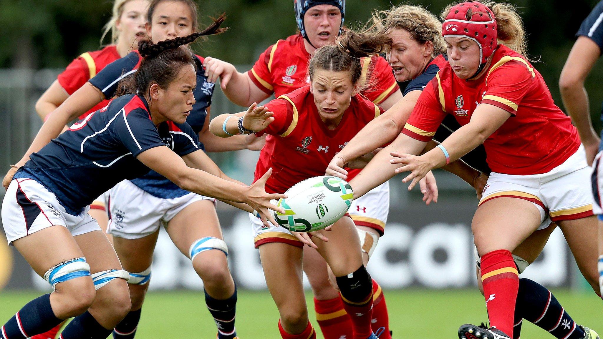 Wales vs Hong Kong. Wales Jasmine Joyce and Chan Tsz Ching of Hong Kong