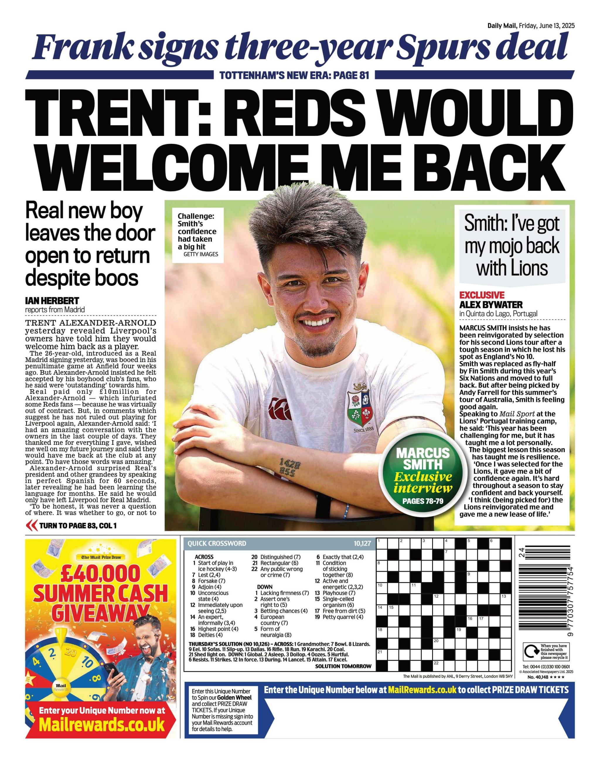 Mail back page