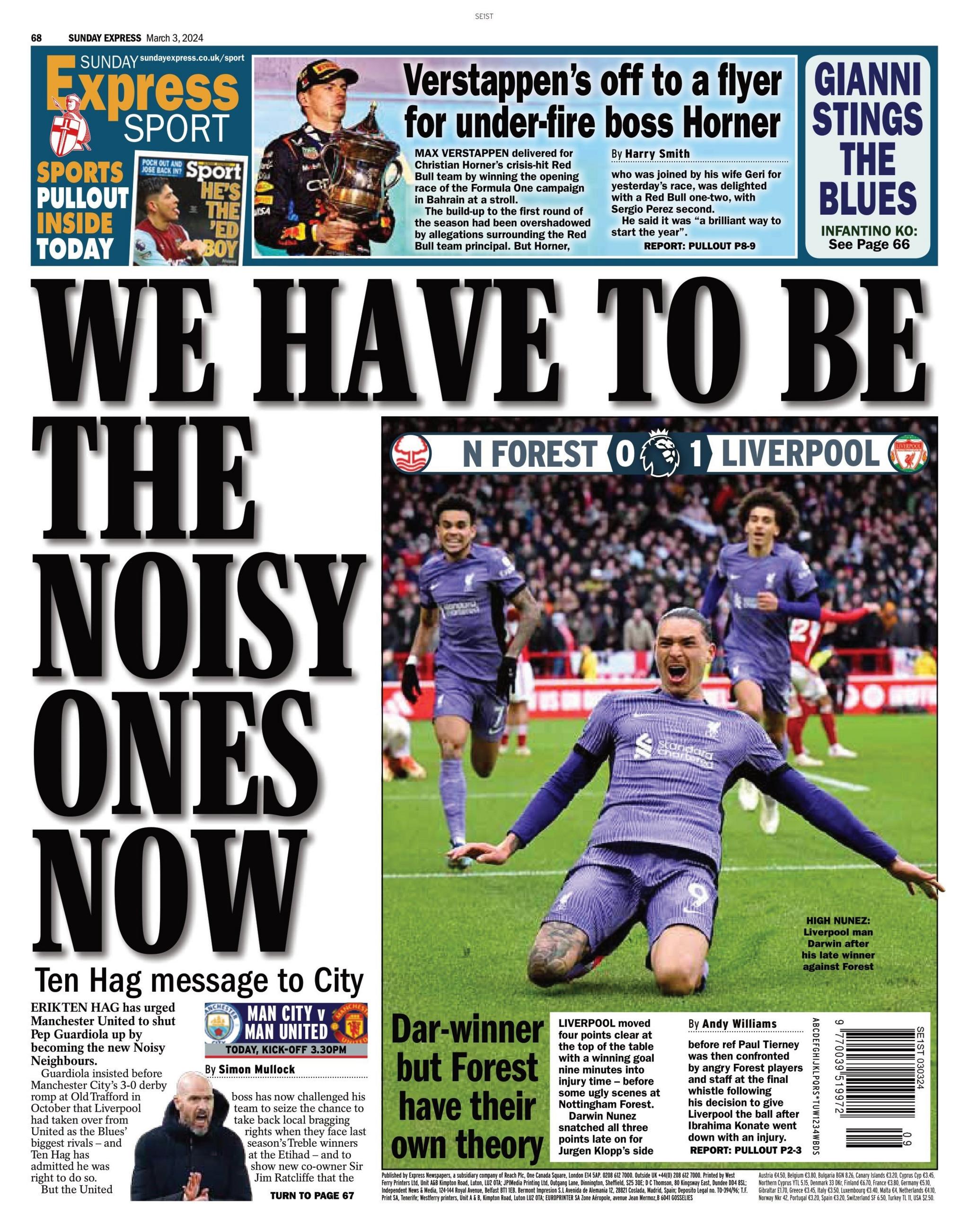 Daily Express back page - 2 March