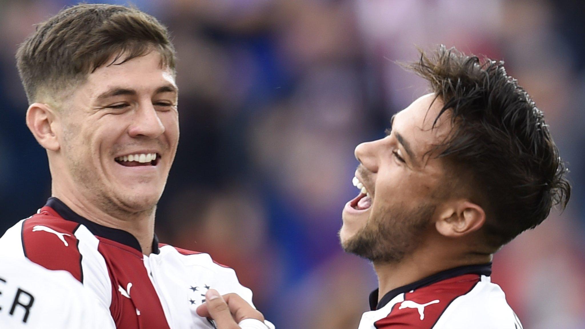 Rangers' Rob Kiernan and Harry Forrester celebrate