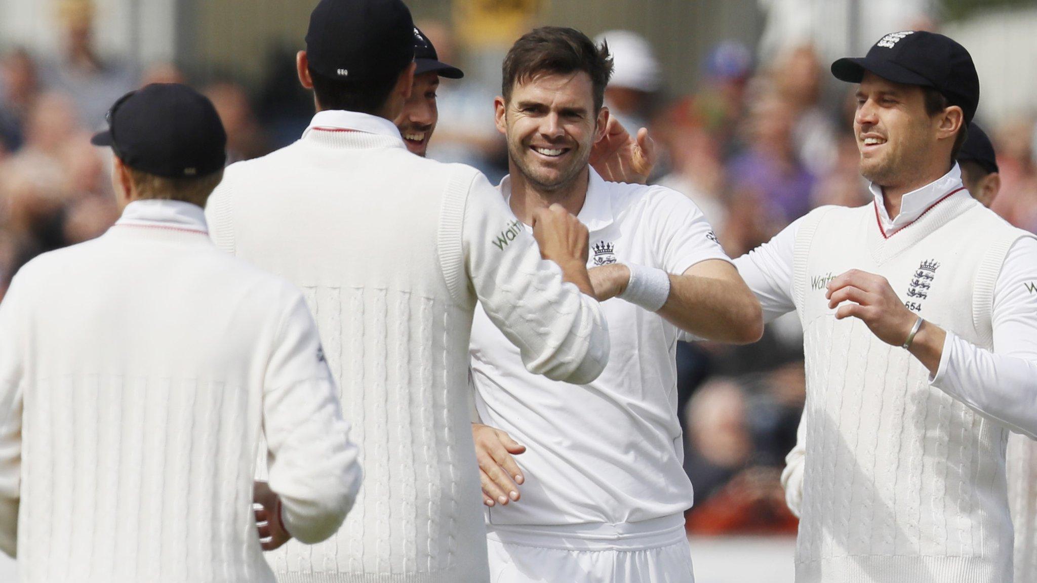 James Anderson celebrates