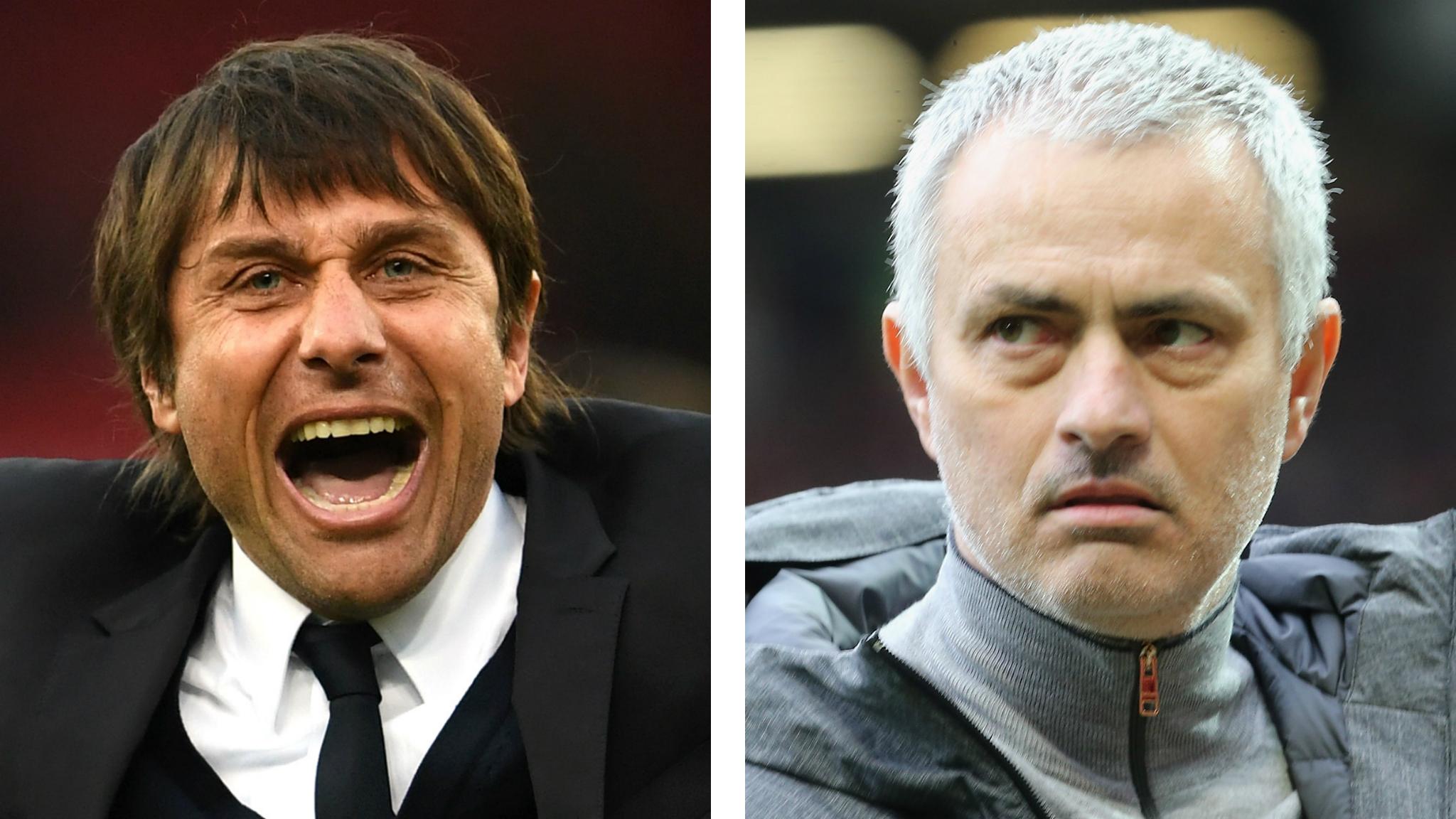 Chelsea manager Antonio Conte and Manchester United boss Jose Mourinho