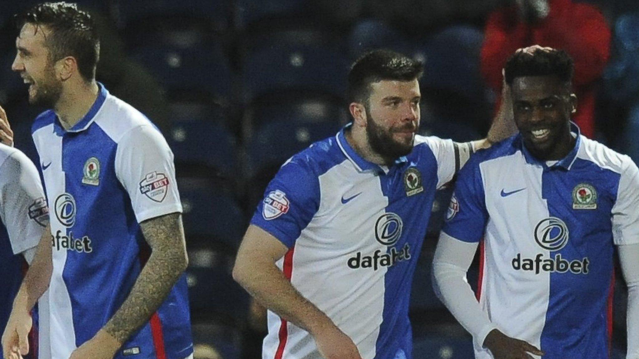 Blackburn celebrate Hope Akpan's goal