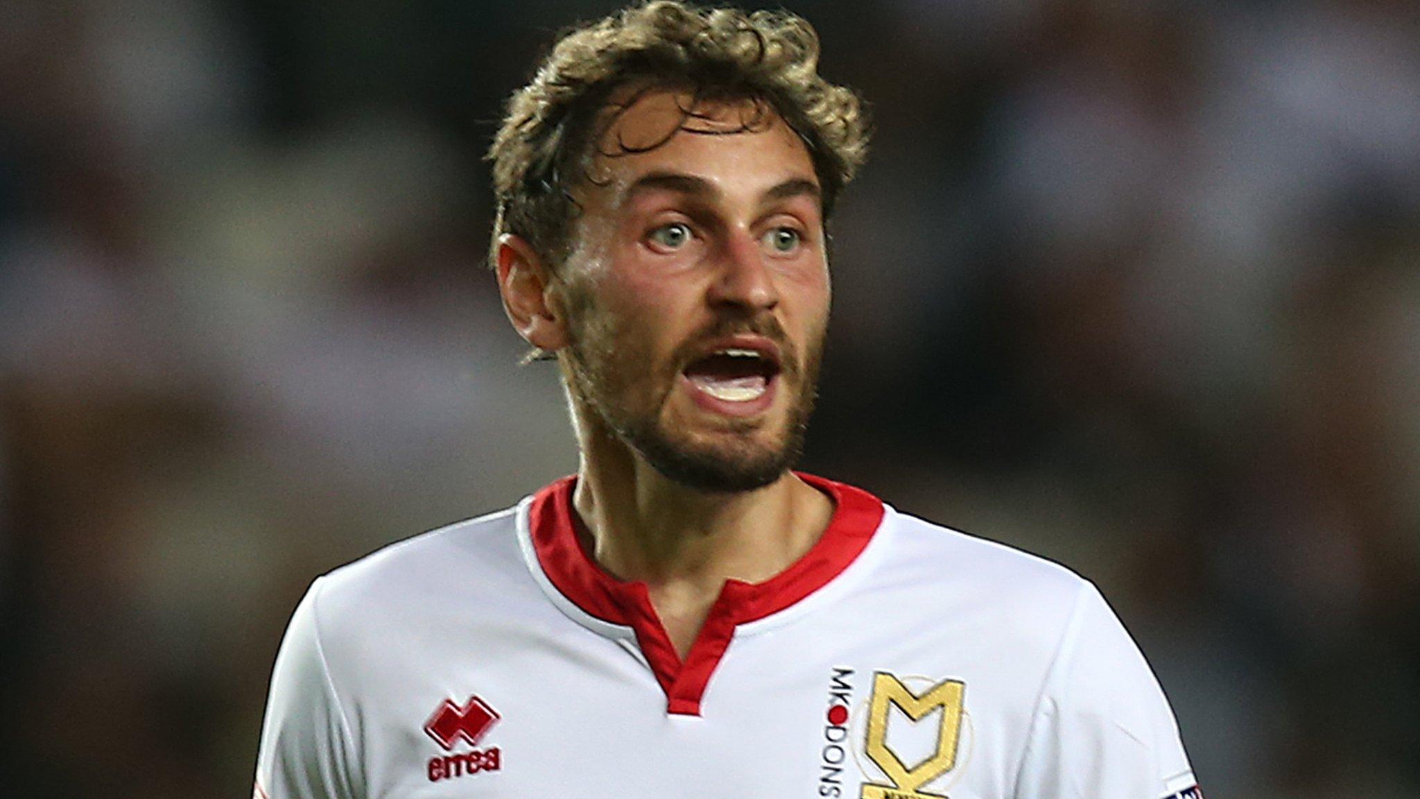 Ed Upson in action for MK Dons.