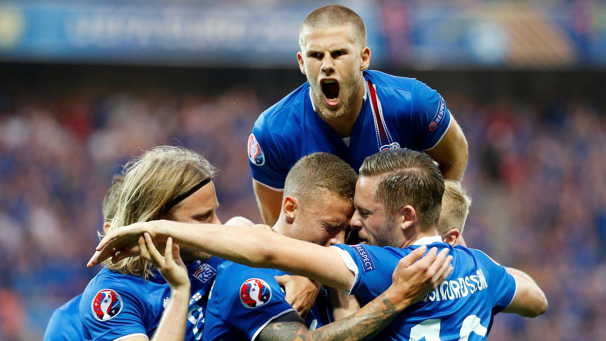 Iceland team celebrating