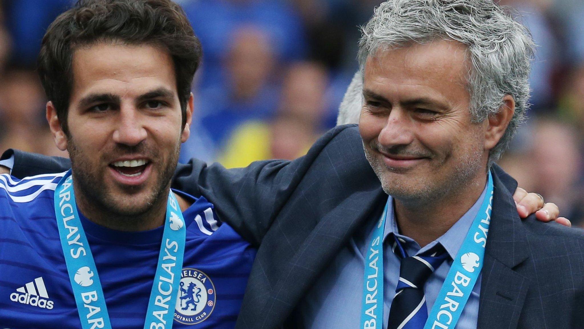 Cesc Fabregas and Jose Mourinho