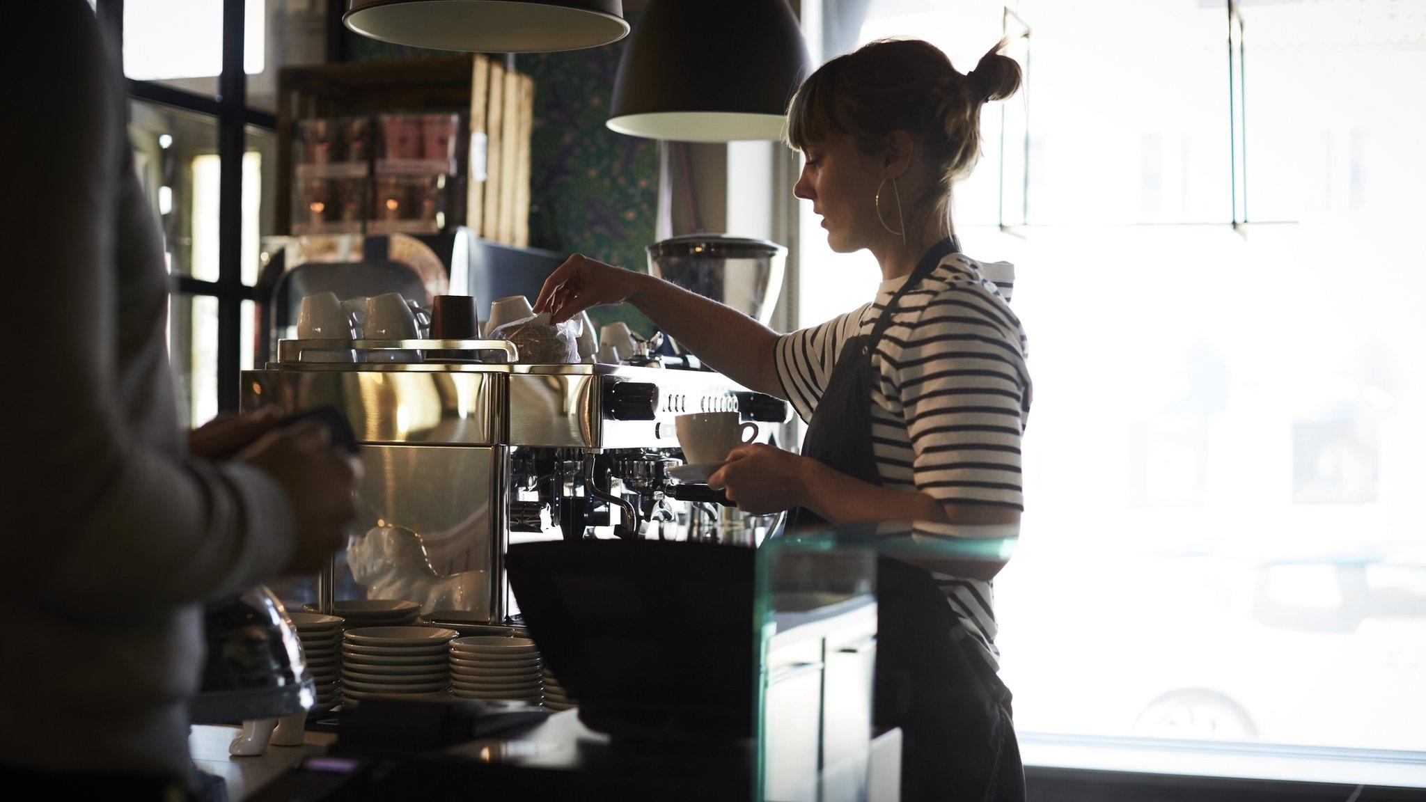 Woman in coffee shop