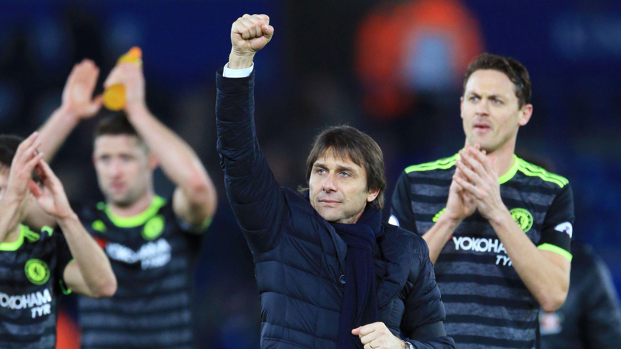 Conte celebrates with his players