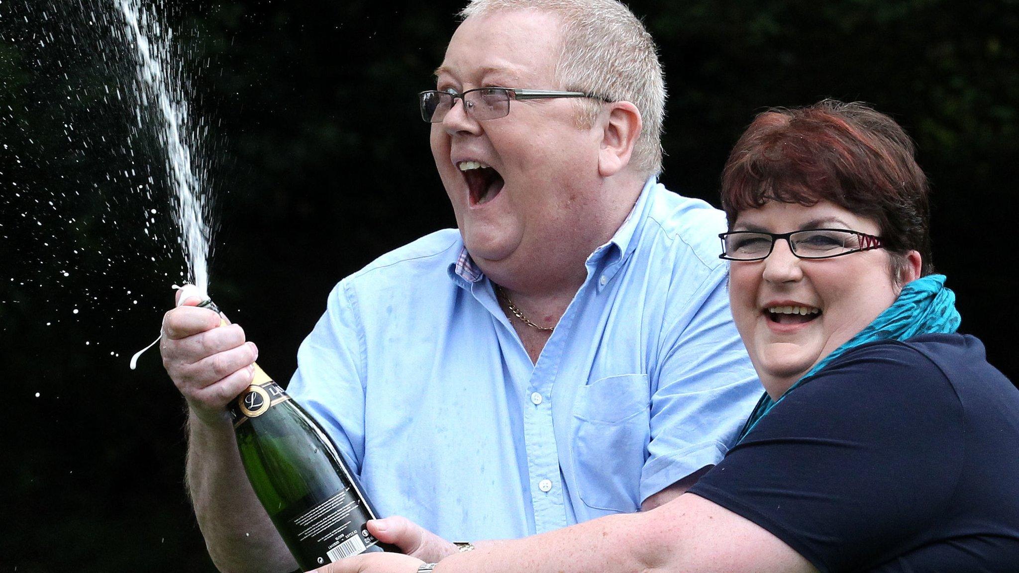 Colin Weir and wife Chris celebrate