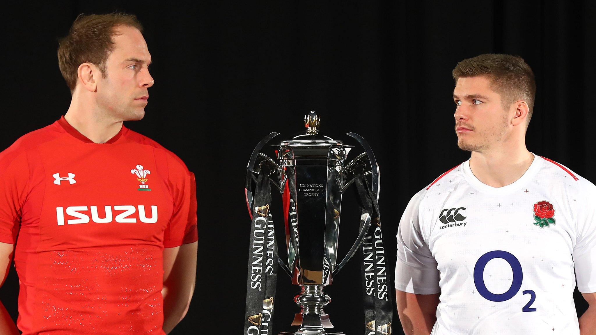 Wales' Alun Wyn Jones and England's Owen Farrell