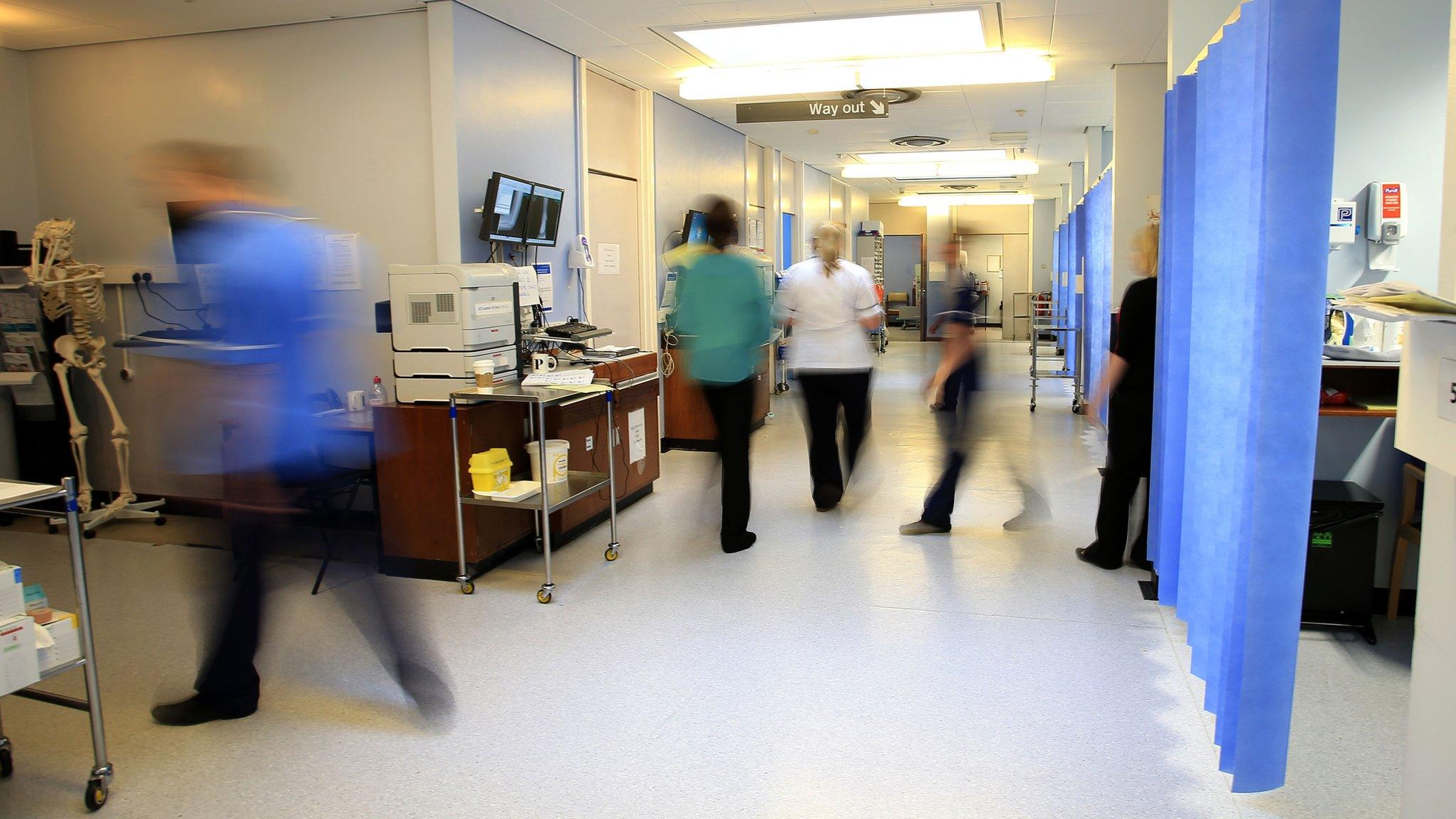 Inside a hospital ward