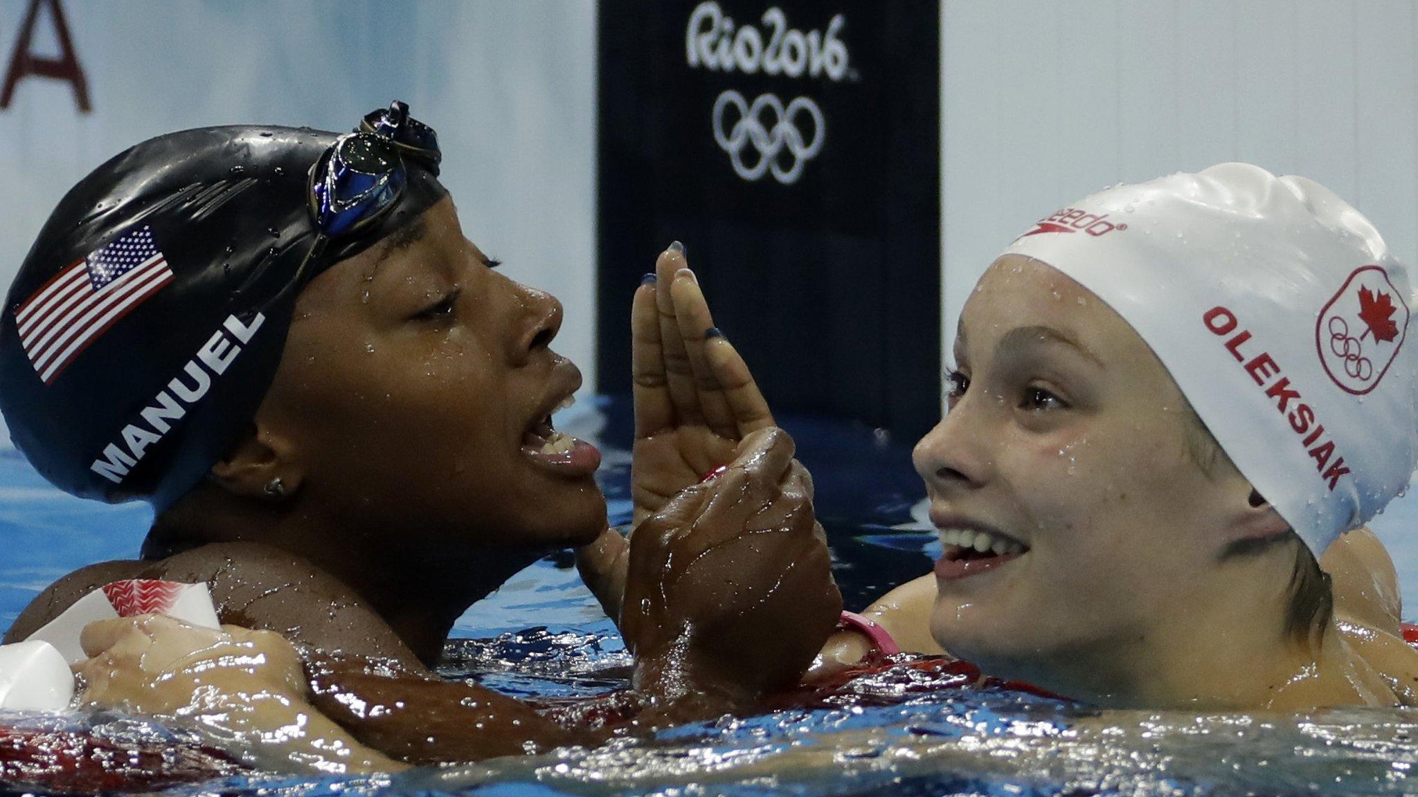 Simone Manuel and Penny Oleksiak