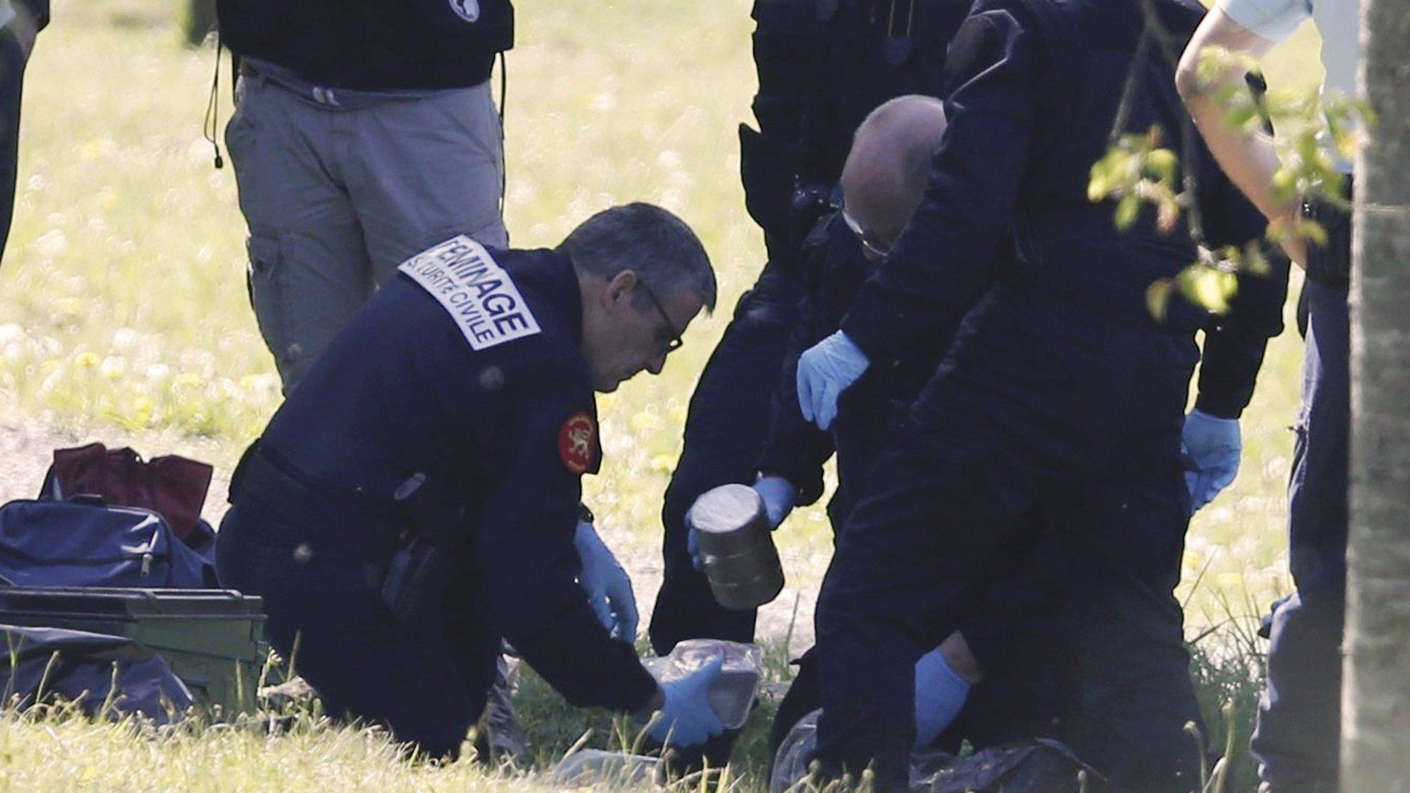 French deminers make safe Eta weapons at a site outside Bayonne, France (8 April)